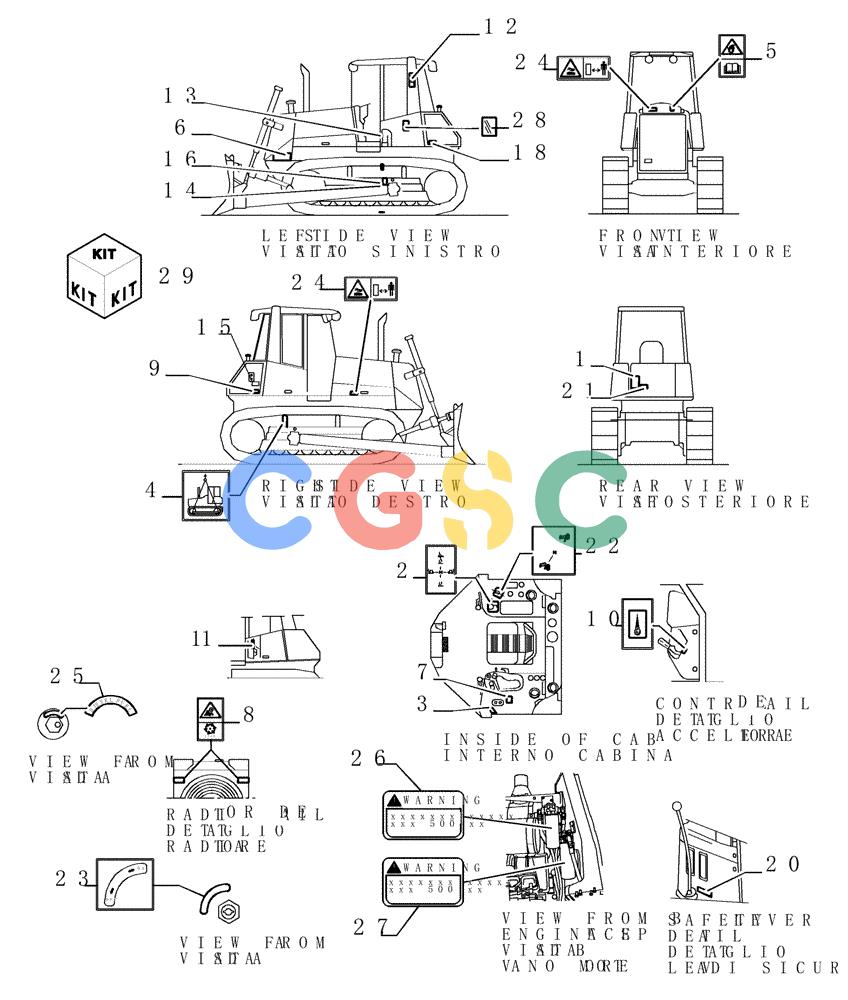 纽荷兰零件查询(D150) - CRAWLER DOZER (1/05-) (9.780[01]) - DECALS - (ENGLISH) - OPTIONAL CODE 784138211 New Holland Constructuion