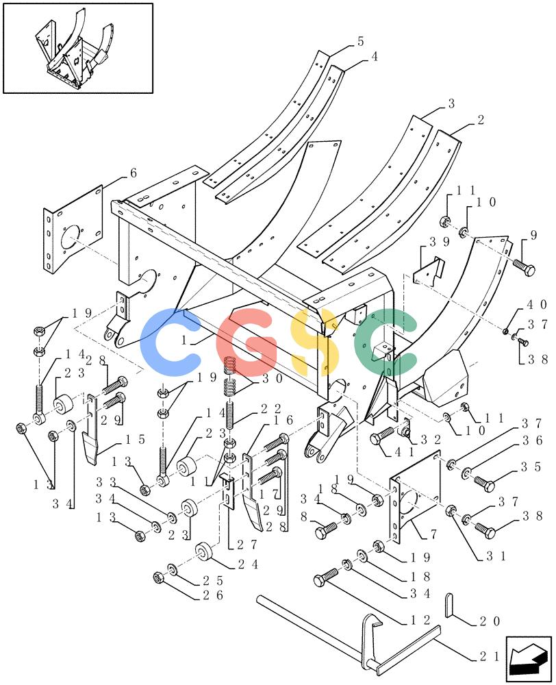 凯斯零件查询(LBX431R) - BIG RECTANGULAR BALER 'ROTOR CUTTER' (6/01-12/03) (13.23[01]) - FEED CHAMBER Case Agriculture