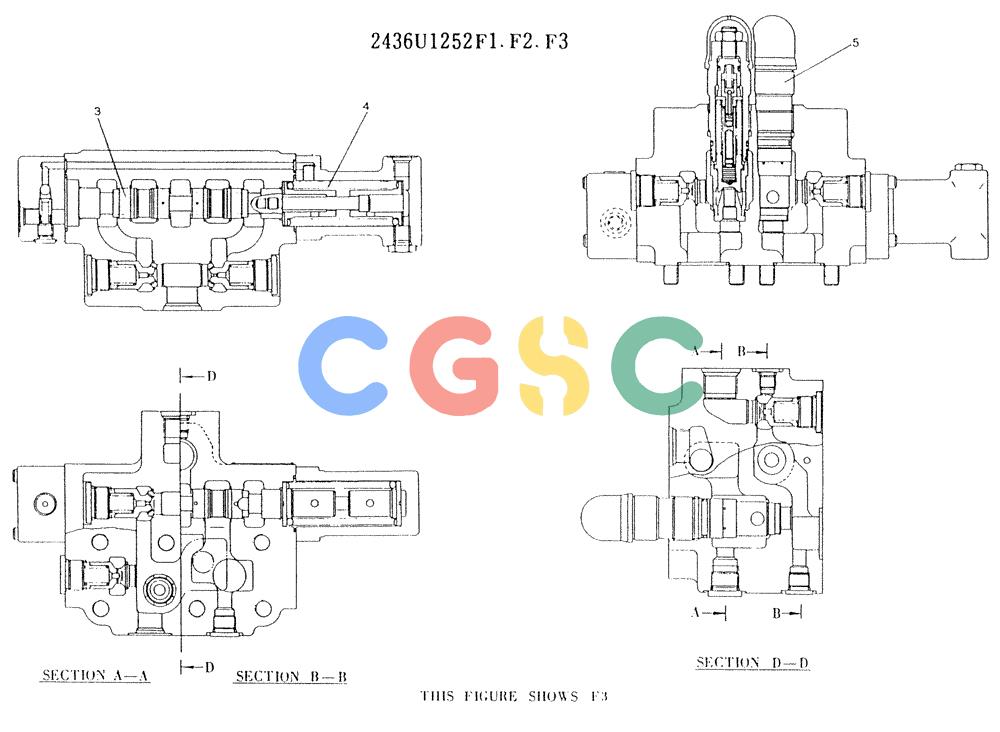 神钢零件查询(K904L) - MARK II EXCAVATOR BTW LX1501 - LX1525 (1/88-12/03) (11-009[02]) - VALVE ASSY, CONTROL (SWING) Kobelco