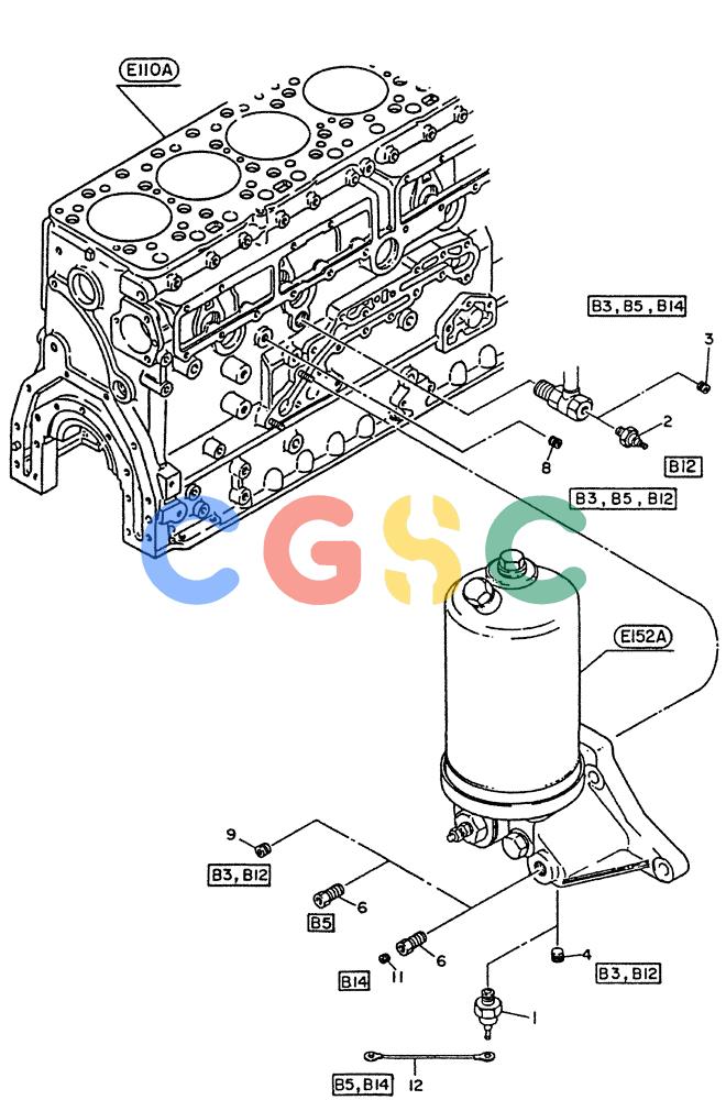 神钢零件查询(PE6T04) - NISSAN DIESEL ENGINE - LK900 & LK700A W/TURBO (1/03-12/06) (01-003) - CYLINDER BLOCK (FITTING PARTS), SWITCH CONNECTOR Kobelco