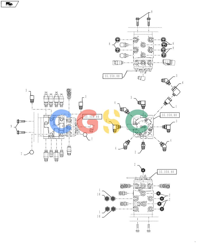 神钢零件查询(ED160 BLADE) - HYDRAULIC EXCAVATOR - ASN LH02-01501 (9/12-12/13) (35.128.AE[01]) - CONTROL VALVE LINE, MULTI Kobelco