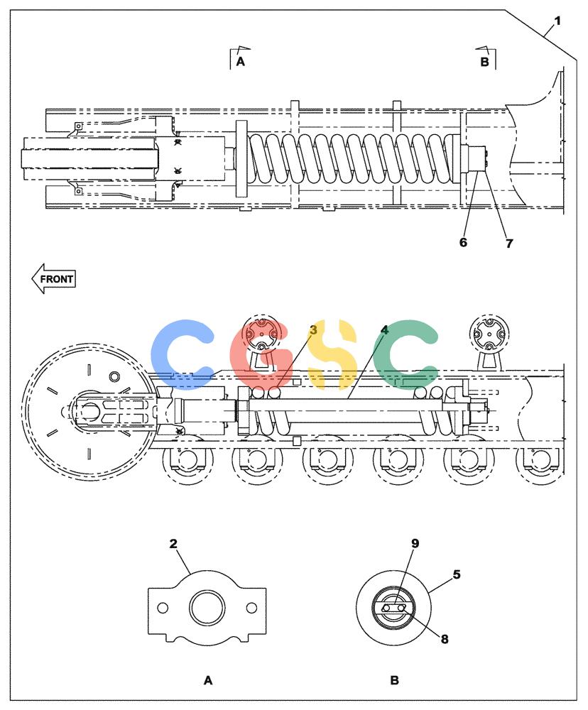 纽荷兰零件查询(E805) - CRAWLER EXCAVATOR TIER 3 (7/06-) (05-005-00[01]) - TENSION DAMPER New Holland Constructuion