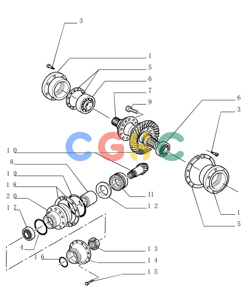 纽荷兰零件查询(DC180.B) - CRAWLER DOZER TIER 2 (3/03-) (1.266[03]) - REAR TRANSMISSION - BEVEL GEAR SET New Holland Constructuion