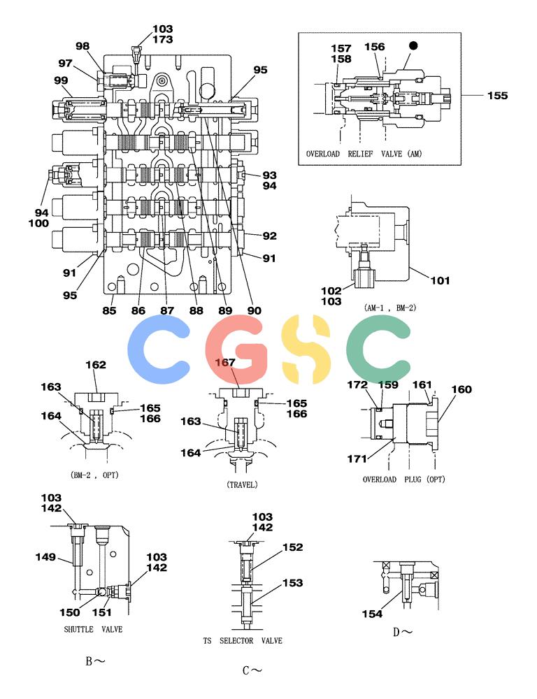 纽荷兰零件查询(E805) - CRAWLER EXCAVATOR TIER 3 (7/06-) (08-205-00[01]) - CONTROL VALVE New Holland Constructuion
