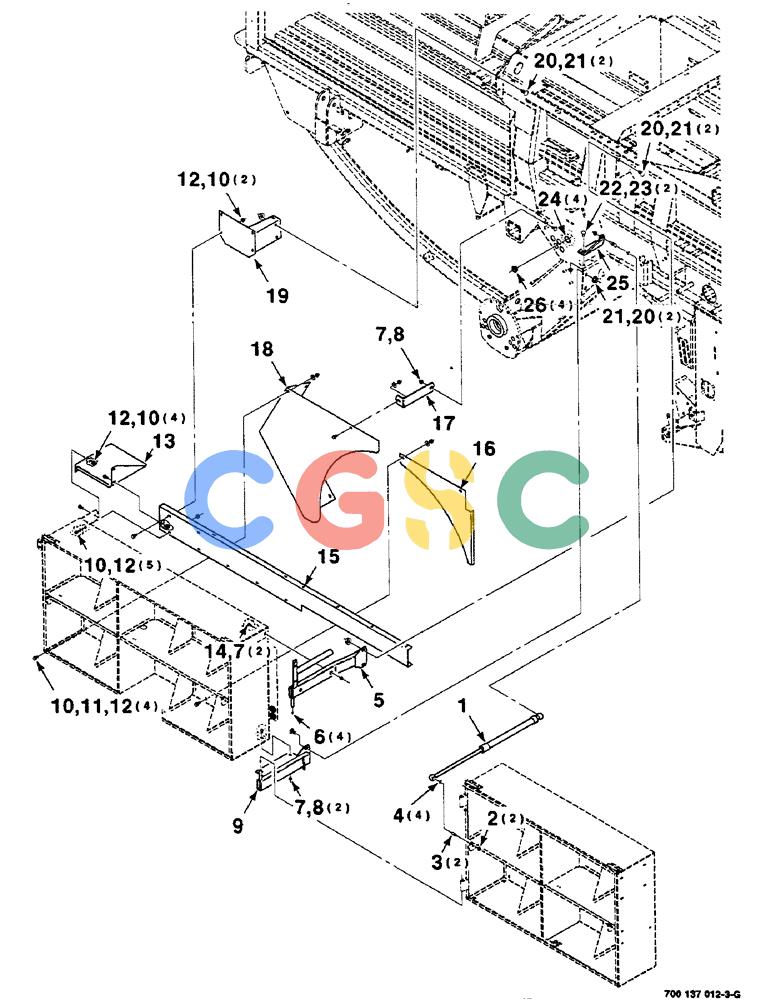 凯斯零件查询(8585) - CASE IH LARGE (3 X 4) RECTANGLER BALER (1/98-12/00) (7-18) - TWINE BOX ASSEMBLY, RIGHT Case Agriculture