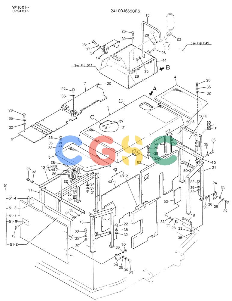 神钢零件查询(K905LC) - MARK II EXCAVATOR BTW YP1001 - YP1281 (1/87-12/03) (02-016[01]) - GUARD ASSY (FOR NORTH EUROPE) Kobelco
