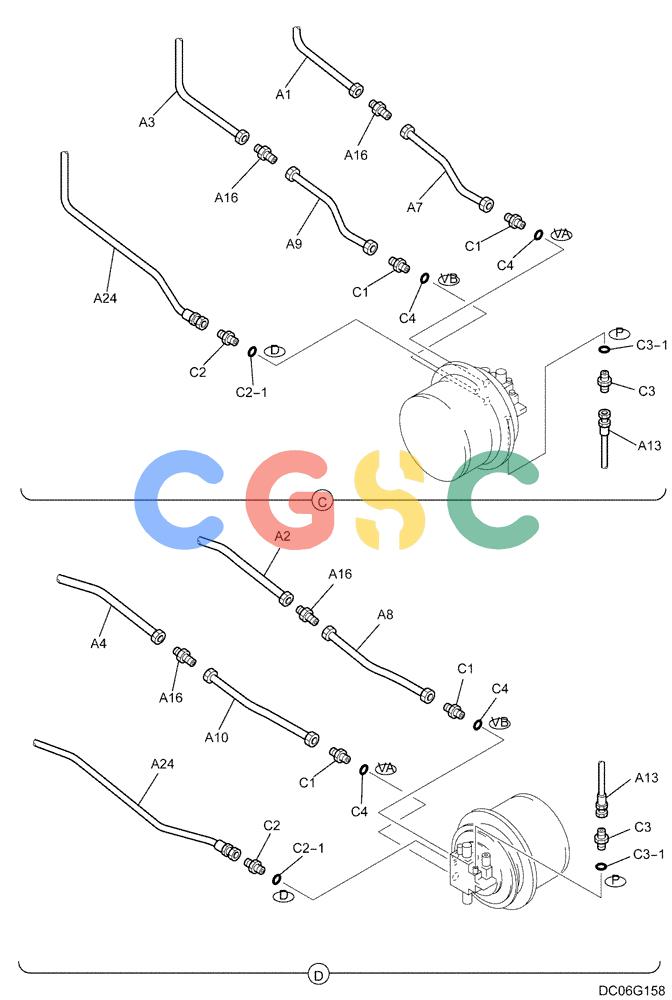 纽荷兰零件查询(E215B) - CRAWLER EXCAVATOR - TIER 3 (NA) - ASN N7DA21001 (1/07-) (2.010[00]) - LOWER HYDRAULIC LINES (YN02H00071F1, YN19H00054F1 & YN12H00012F1), FIGURE 2 OF 2 New Holland Constructuion