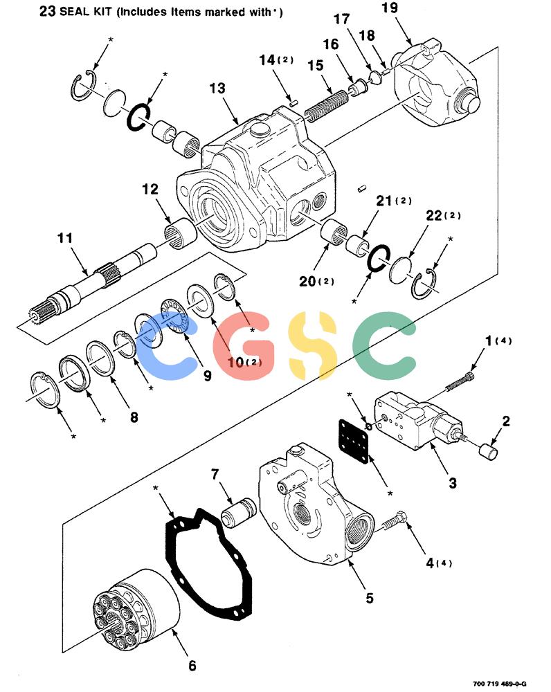 凯斯零件查询(RS561A) - CASE IH ROUND BALER (1/99-12/00) (8-022) - PUMP ASSEMBLY, 700719469 COMPLETE Case Agriculture