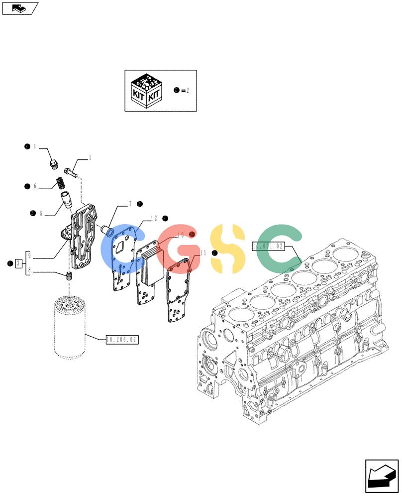 神钢零件查询(F4HFE613V A003) - ENGINE 5801366314 - 84169139 (9/10-) (10.408.01) - HEAT EXCHANGER - ENGINE (504096820) Kobelco