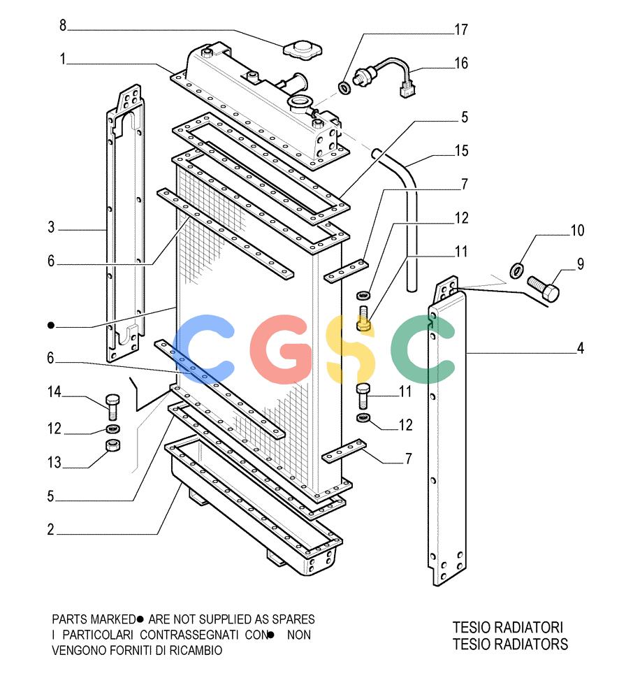 纽荷兰零件查询(FL145) - CRAWLER LOADER (N.A. VERSION) (11/98-) (0.550[04]) - WATER RADIATOR - COMPONENTS New Holland Constructuion