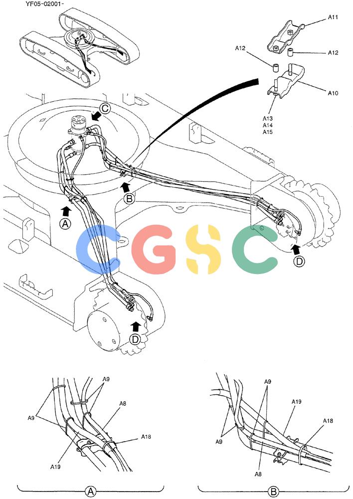 纽荷兰零件查询(E235BSRNLC) - CRAWLER EXCAVATOR ASN YU05-02001 (02-014[01]) - HYD LINES, LOW, P/N LQ02H00026F1 New Holland Constructuion