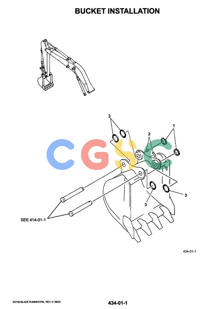 神钢零件查询(ED190LC-6E) - BLADE RUNNER EXCAVATOR/DOZER BTW YL03U0136 - YL03U0292 (1/05-12/06) (03-019) - BUCKETT INSTALLATION Kobelco