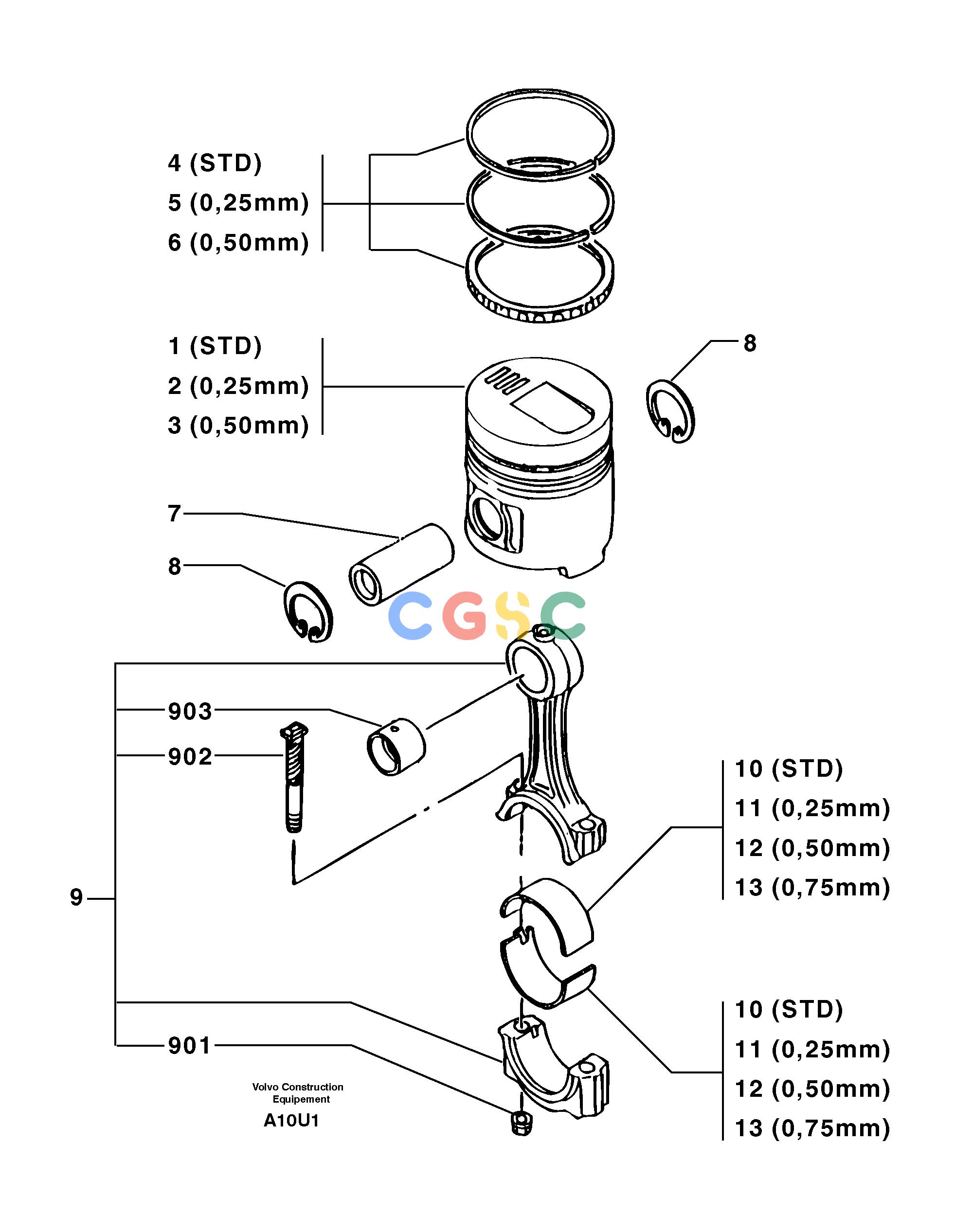 沃尔沃零件查询EW70VV Pistons / connecting rodsTYPE 262.-NoneNoneNoneENG - 35169Autodata Volvo online
