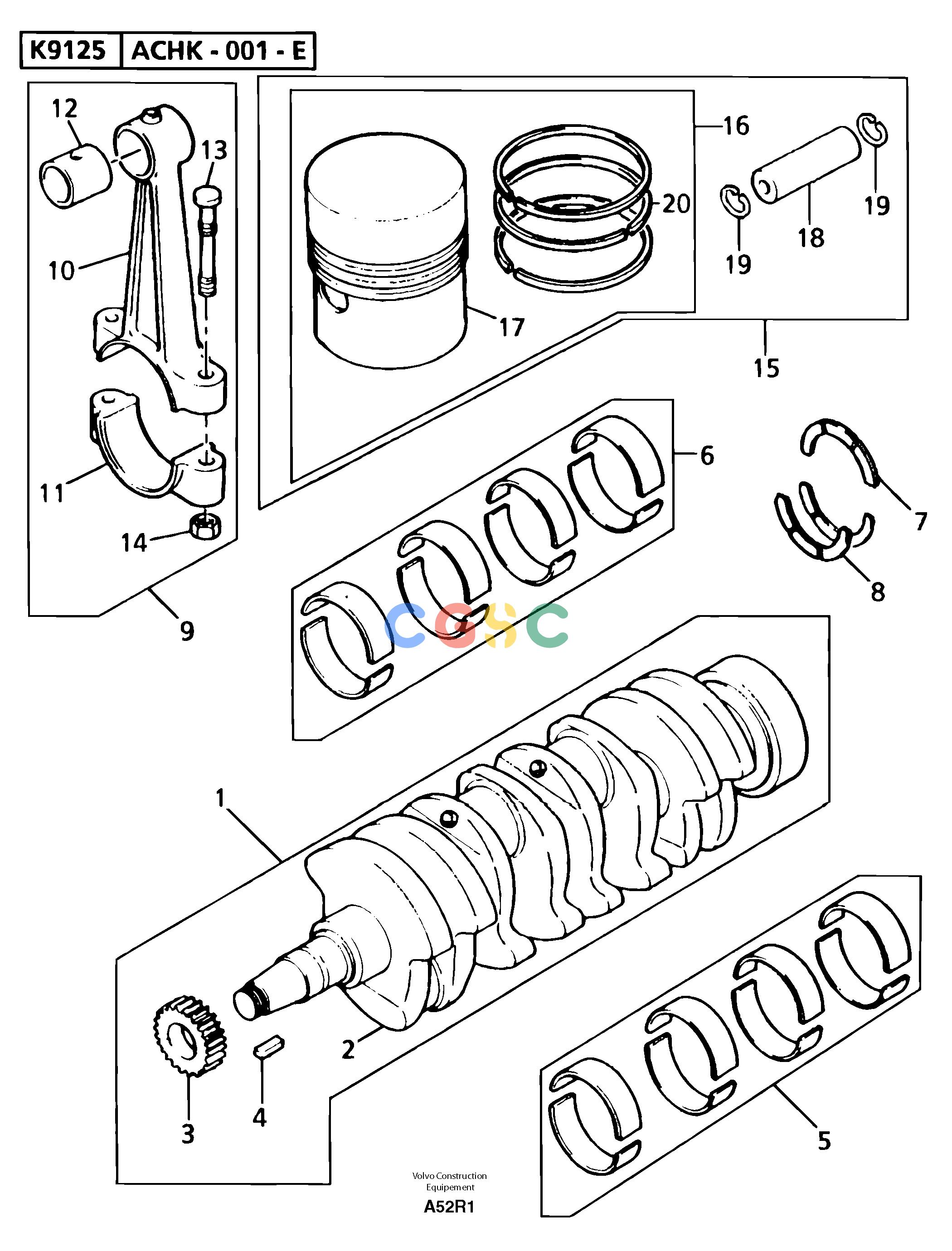沃尔沃零件查询EC50 Crankshaft , pistons and connecting rodsTYPE 247. KR80667J-NoneNoneNoneNoneAutodata Volvo online