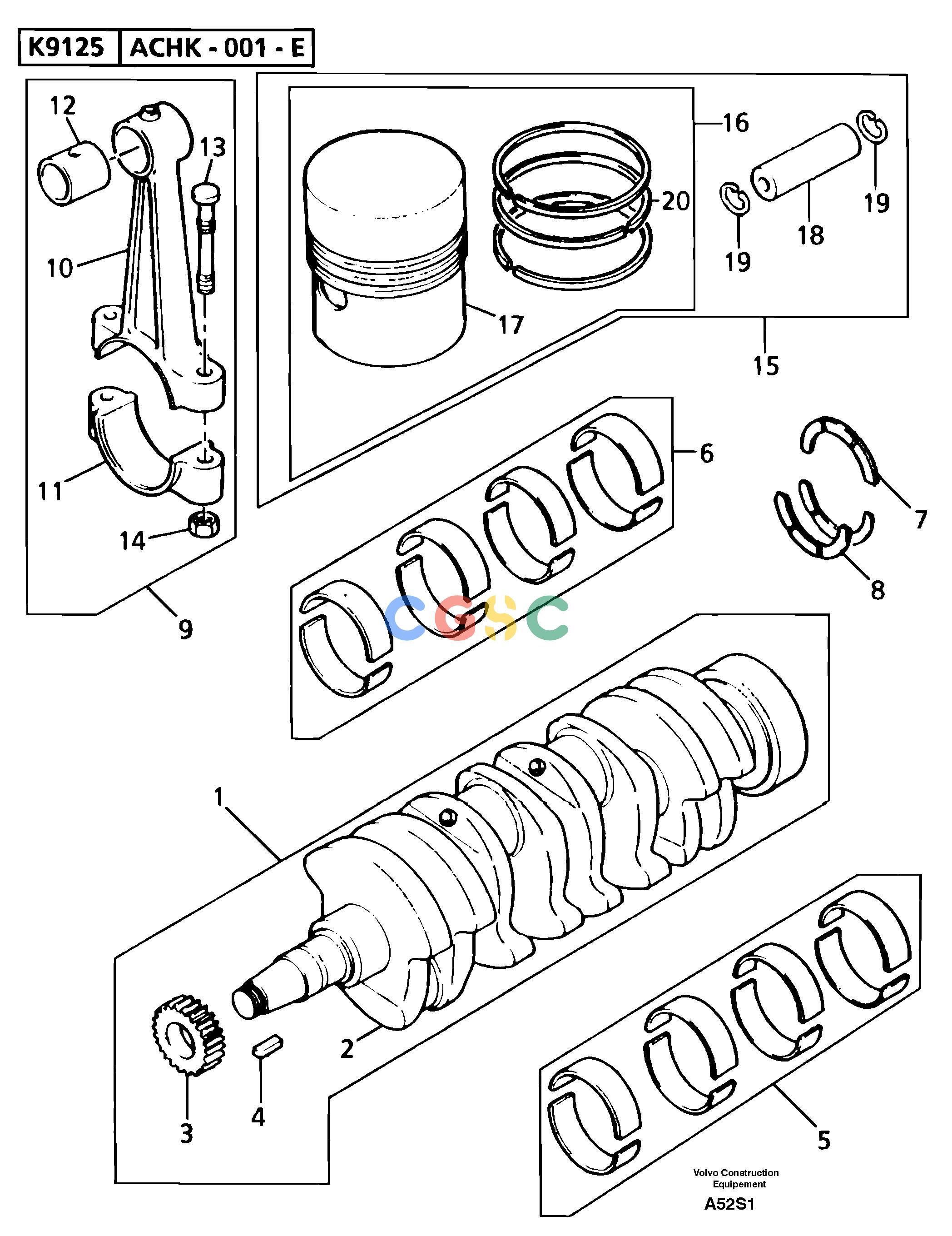 沃尔沃零件查询EW50 Crankshaft , pistons and connecting rodsTYPE 256. KR80667J-NoneNoneNoneNoneAutodata Volvo online