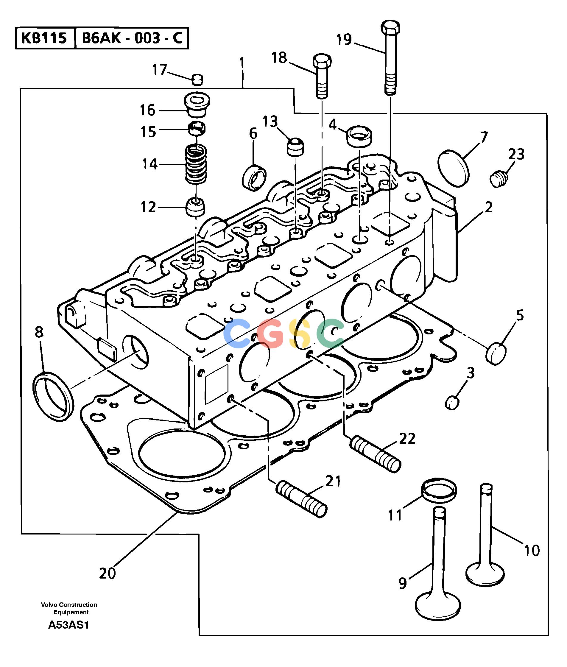 沃尔沃零件查询EW50 Cylinder headTYPE 256KR80667U-NoneNoneNoneNoneAutodata Volvo online