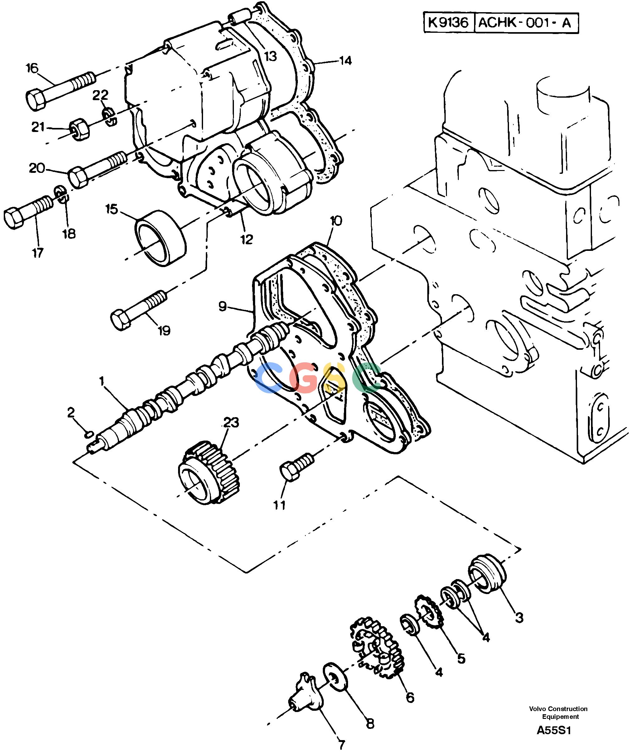 沃尔沃零件查询EW50 Timing gear and camshaftTYPE 256. KR80667J-NoneNoneNoneNoneAutodata Volvo online