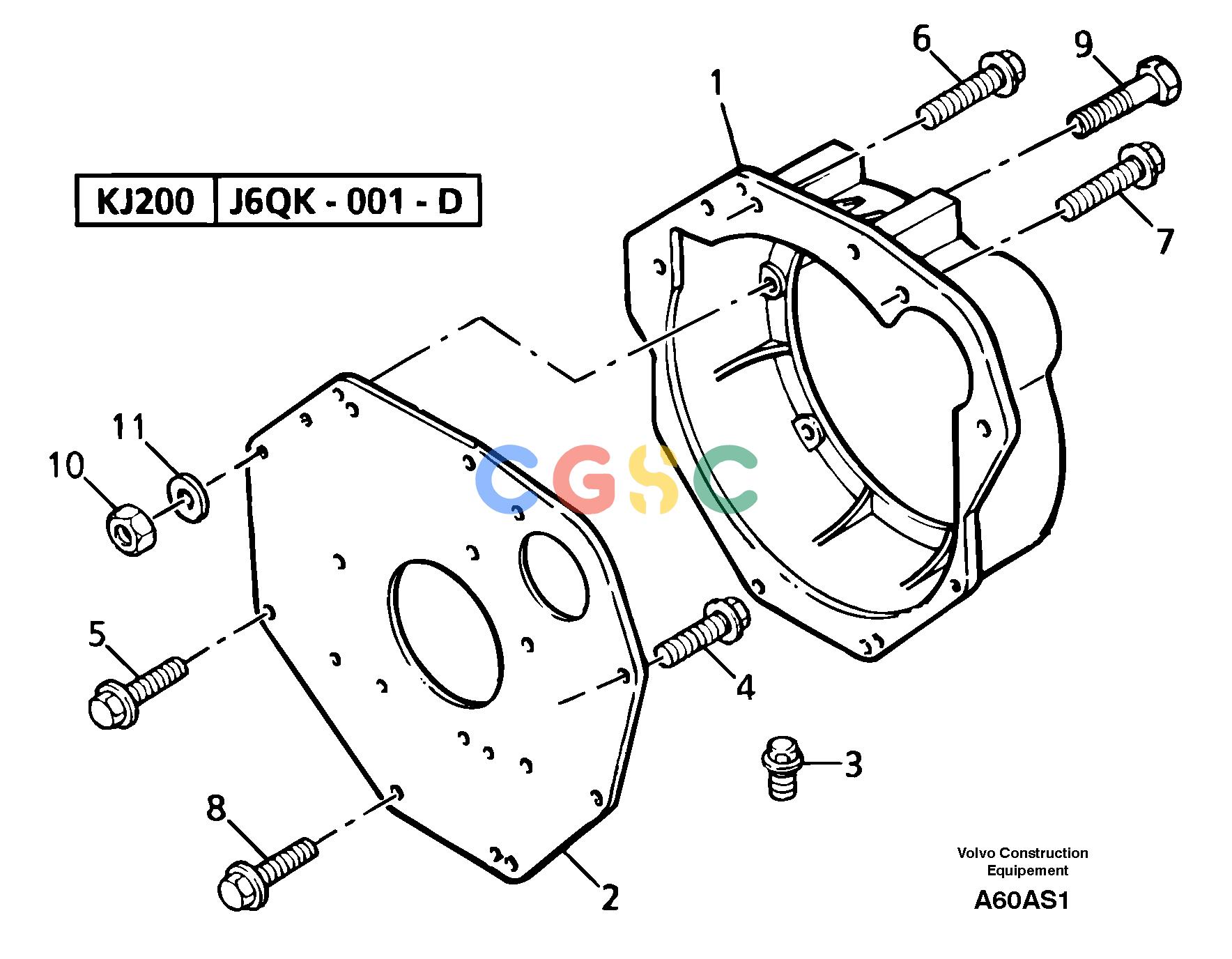 沃尔沃零件查询EW50 Flywheel housingTYPE 256. KR80667U-NoneNoneNoneNoneAutodata Volvo online
