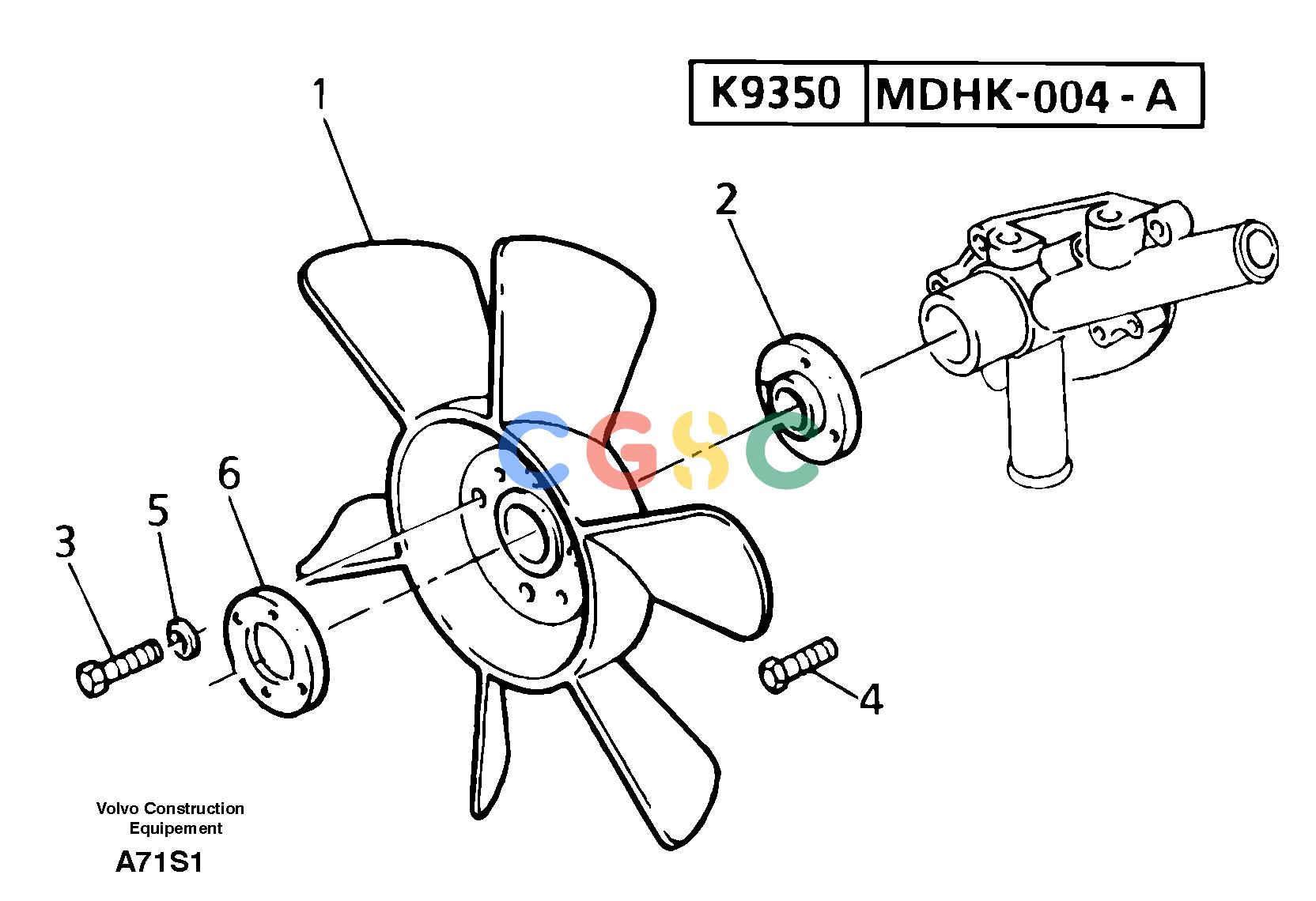 沃尔沃零件查询EW50 Fan and spacerTYPE 256. KR80667J-NoneNoneNoneNoneAutodata Volvo online