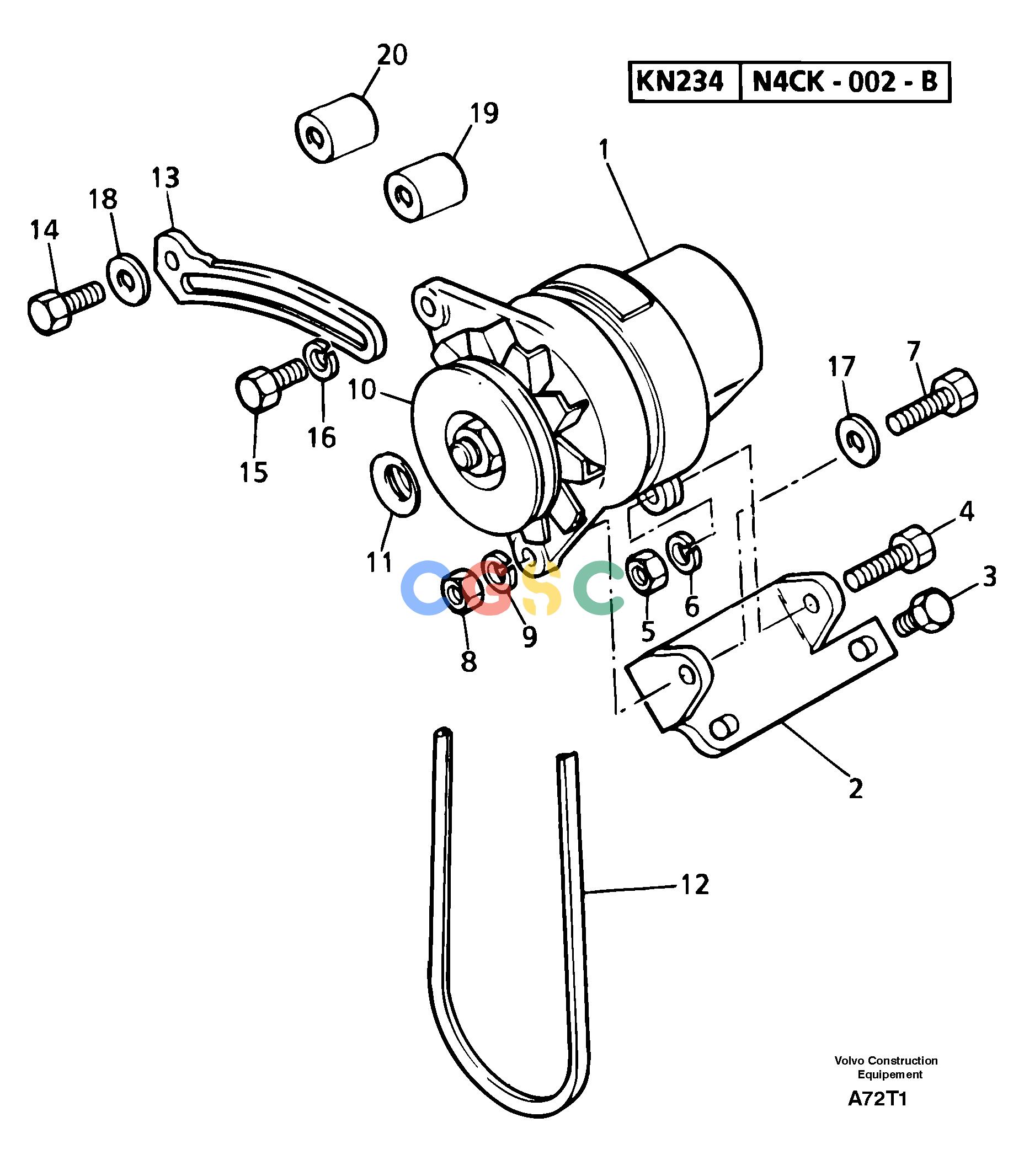 沃尔沃零件查询EW50VV Alternator installationTYPE 256256.10151-NoneNoneNoneNoneAutodata Volvo online
