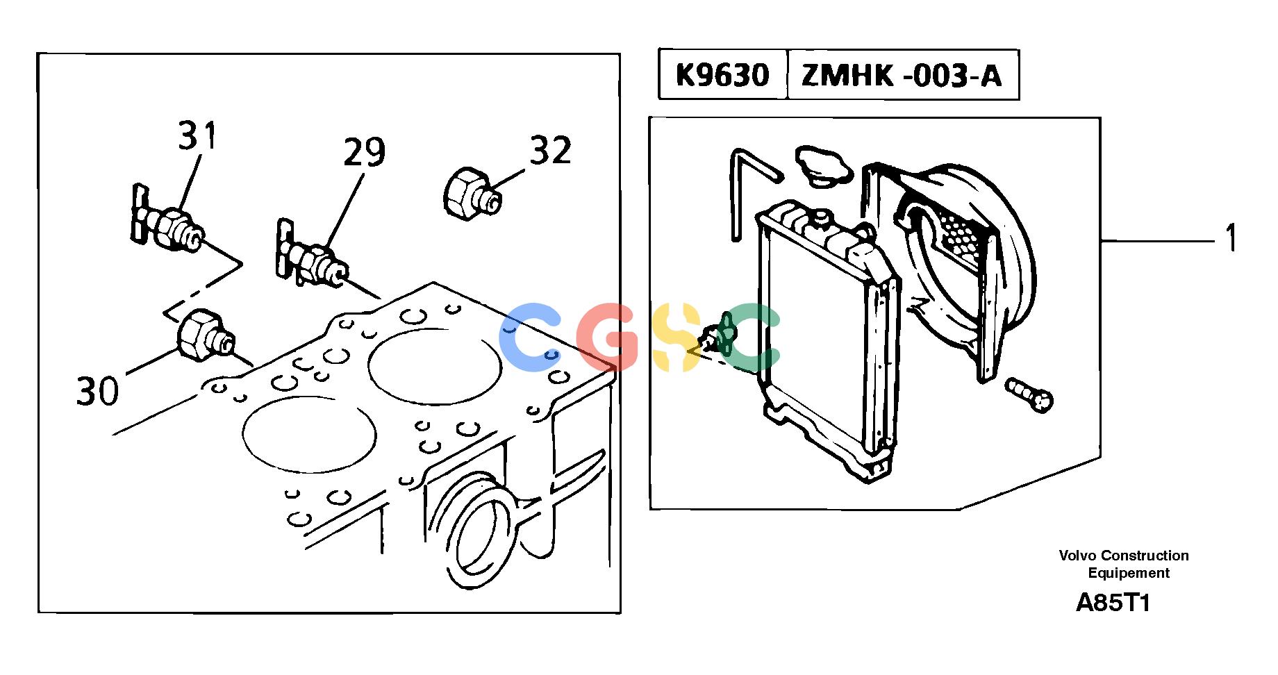 沃尔沃零件查询EW50VV Radiator ( water )TYPE 256256.10151-NoneNoneNoneNoneAutodata Volvo online