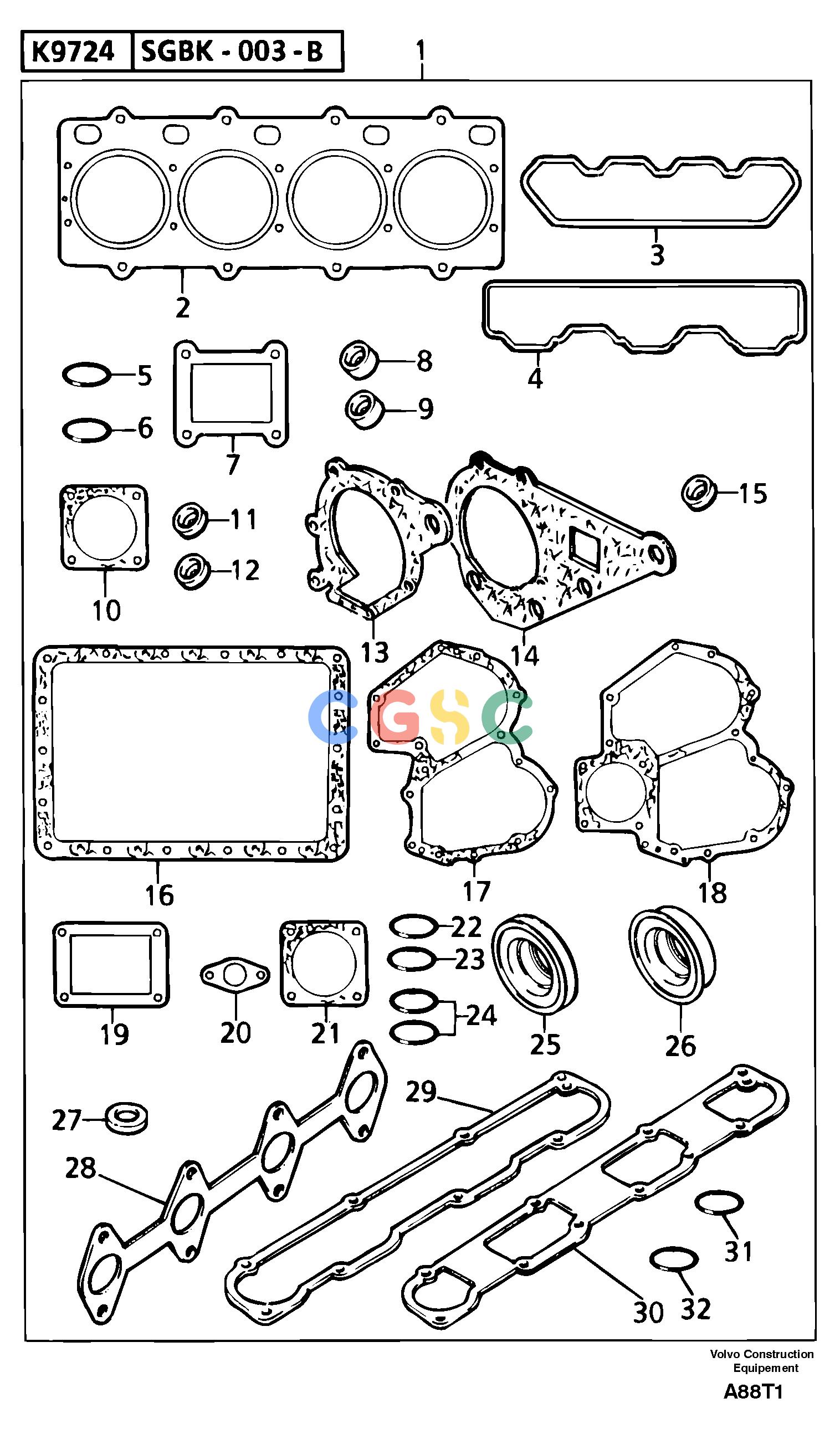 沃尔沃零件查询EW50VV Engine gasket kitTYPE 256256.10151-NoneNoneNoneNoneAutodata Volvo online