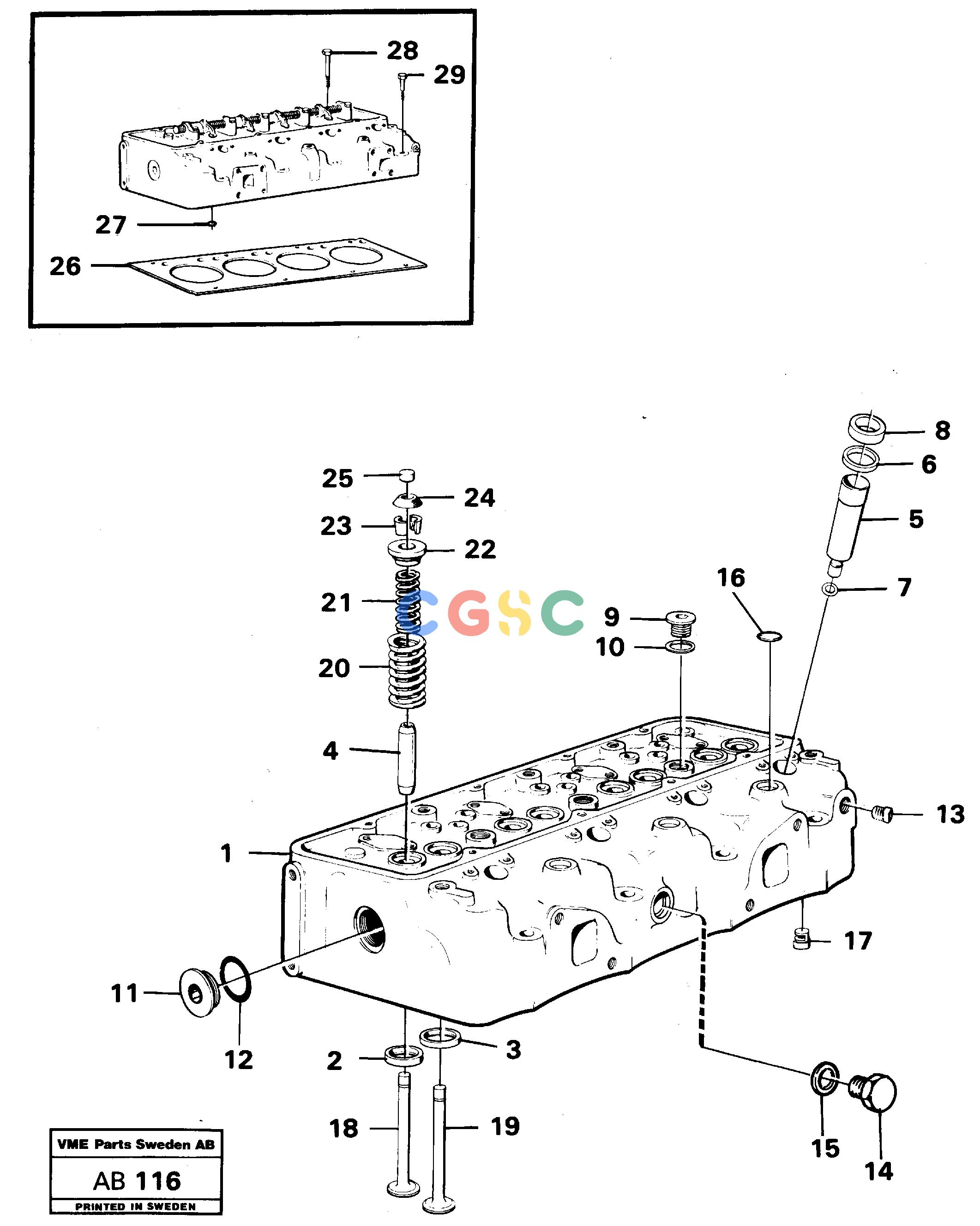 沃尔沃零件查询L50 Cylinder headL50 S/N 6401- / 60301- USA NoneNoneNoneAutodata Volvo online