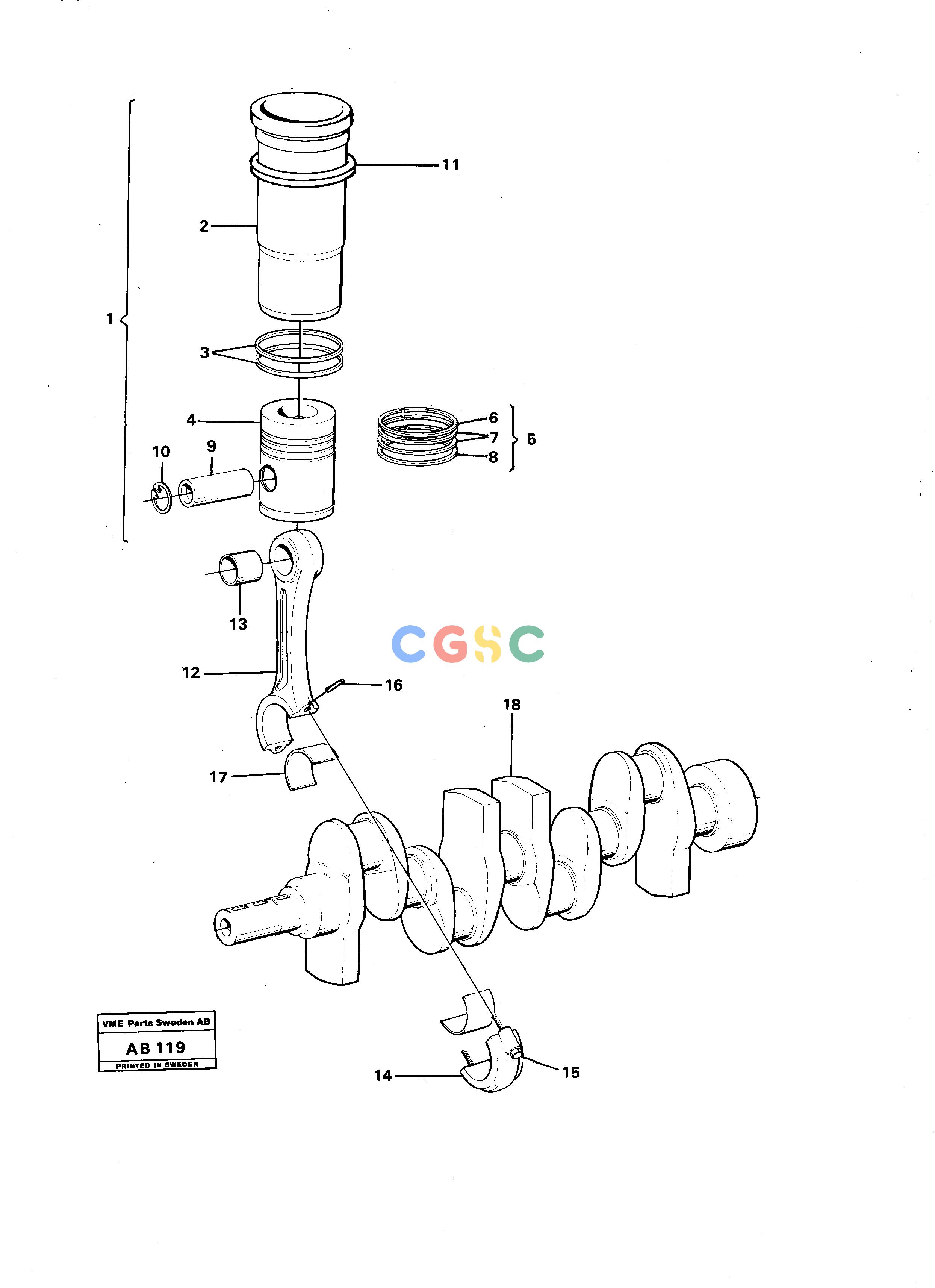 沃尔沃零件查询L50 Cylinder liner, piston and connecting rodL50 S/N 6401- / 60301- USA NoneNoneNoneAutodata Volvo online