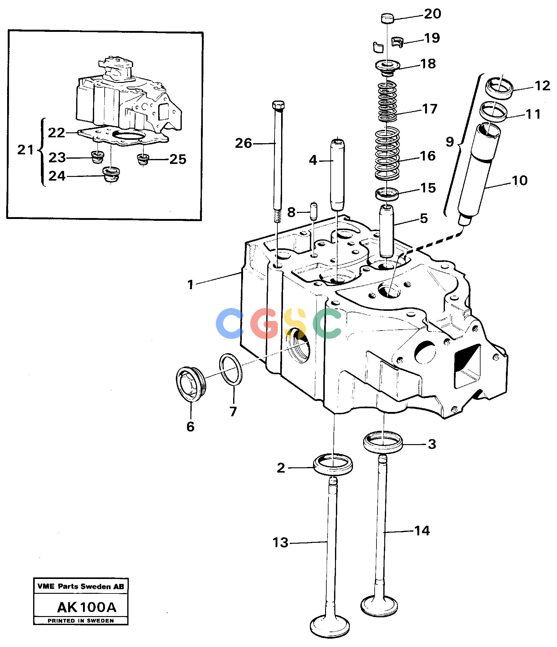 沃尔沃零件查询L180/L180C VOLVO BM Cylinder head.VOLVO BM L180/L180C SER NO -2532 / -60469 USA NoneNoneENG - 215834Autodata Volvo online