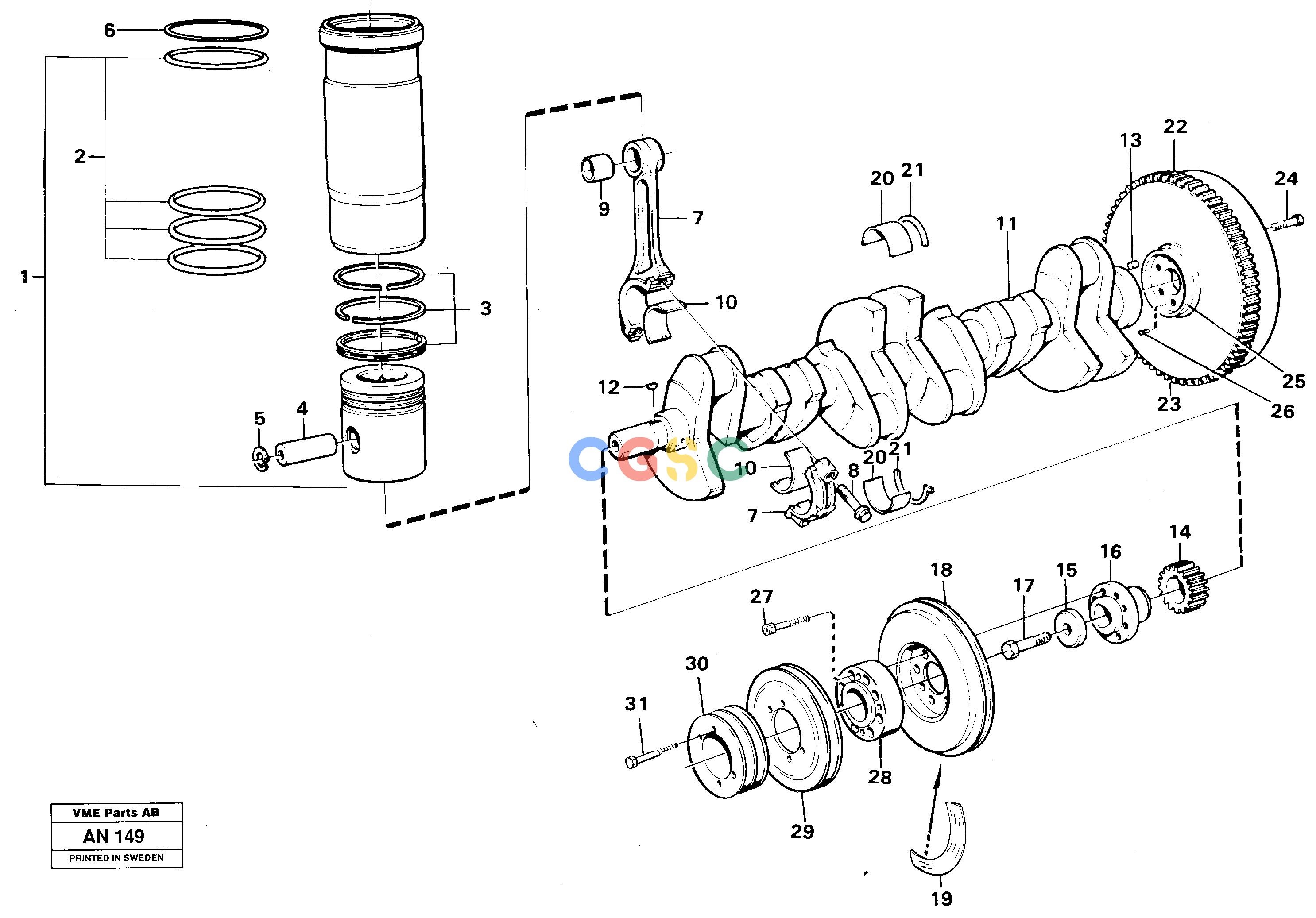 沃尔沃零件查询L90C VOLVO BM Crankshaft and related partsVOLVO BM L90C SER NO - 14304 NoneNoneNoneAutodata Volvo online