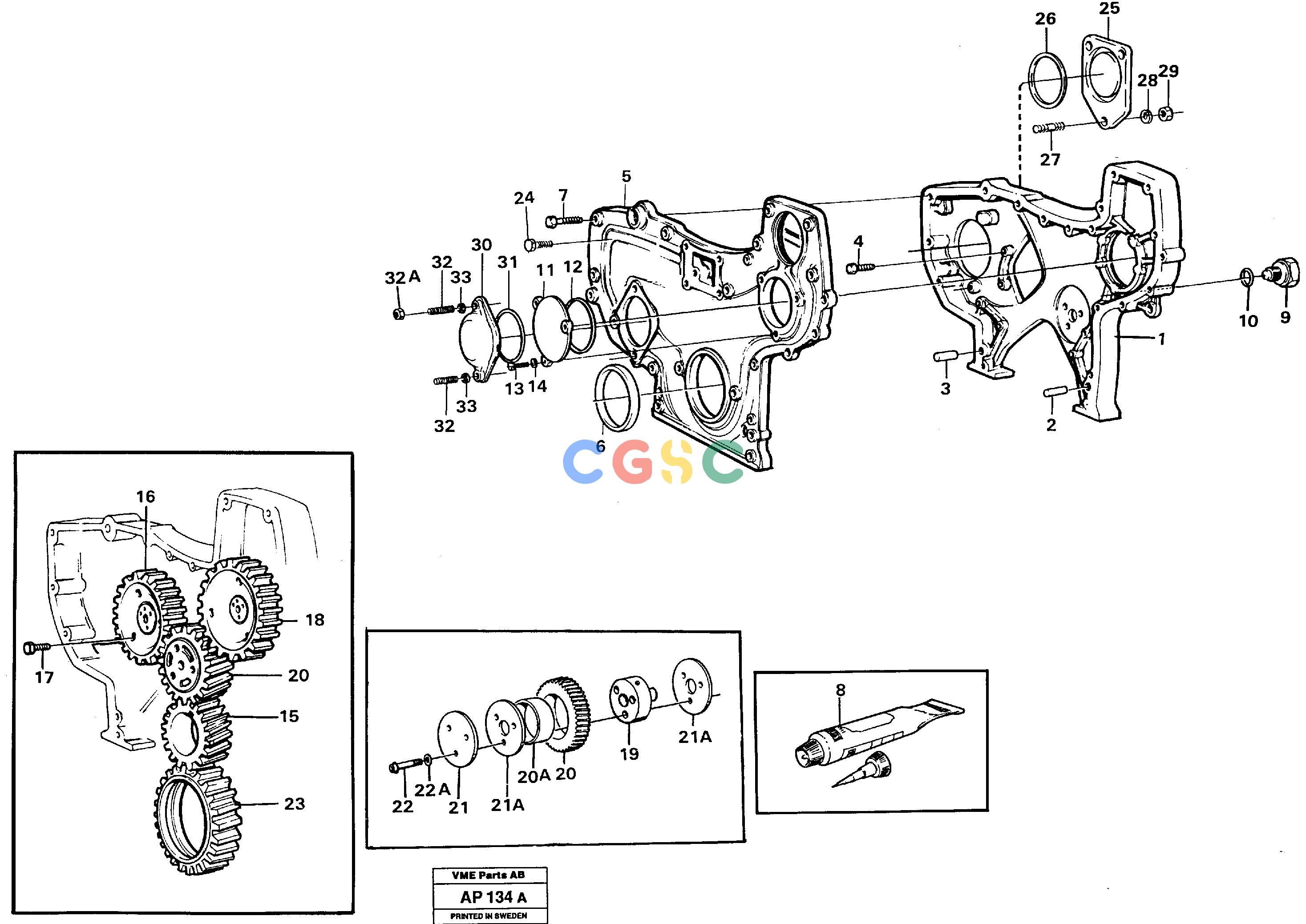 沃尔沃零件查询L120C VOLVO BM Timing gear casing and gearsVOLVO BM L120C SER NO - 11318 NoneNoneNoneAutodata Volvo online