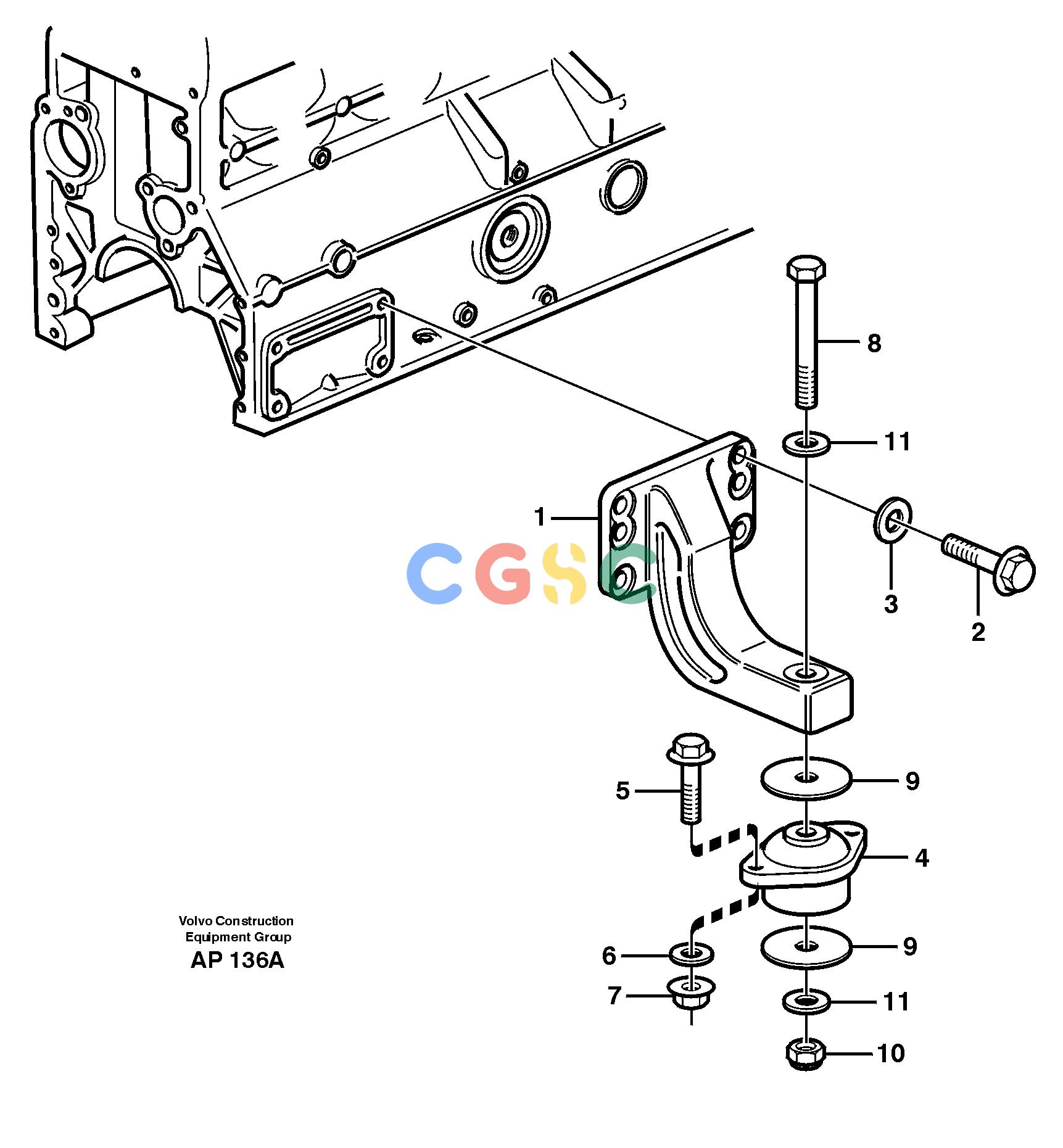 沃尔沃零件查询L120C VOLVO BM Engine mountingVOLVO BM L120C SER NO - 11318 NoneNoneNoneAutodata Volvo online