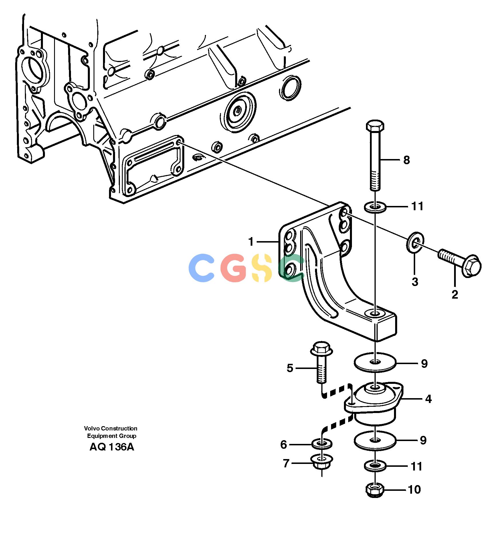 沃尔沃零件查询L120C Engine mountingS/N 11319-SWE, S/N 61677-USA, S/N 70075-BRA NoneNoneNoneAutodata Volvo online