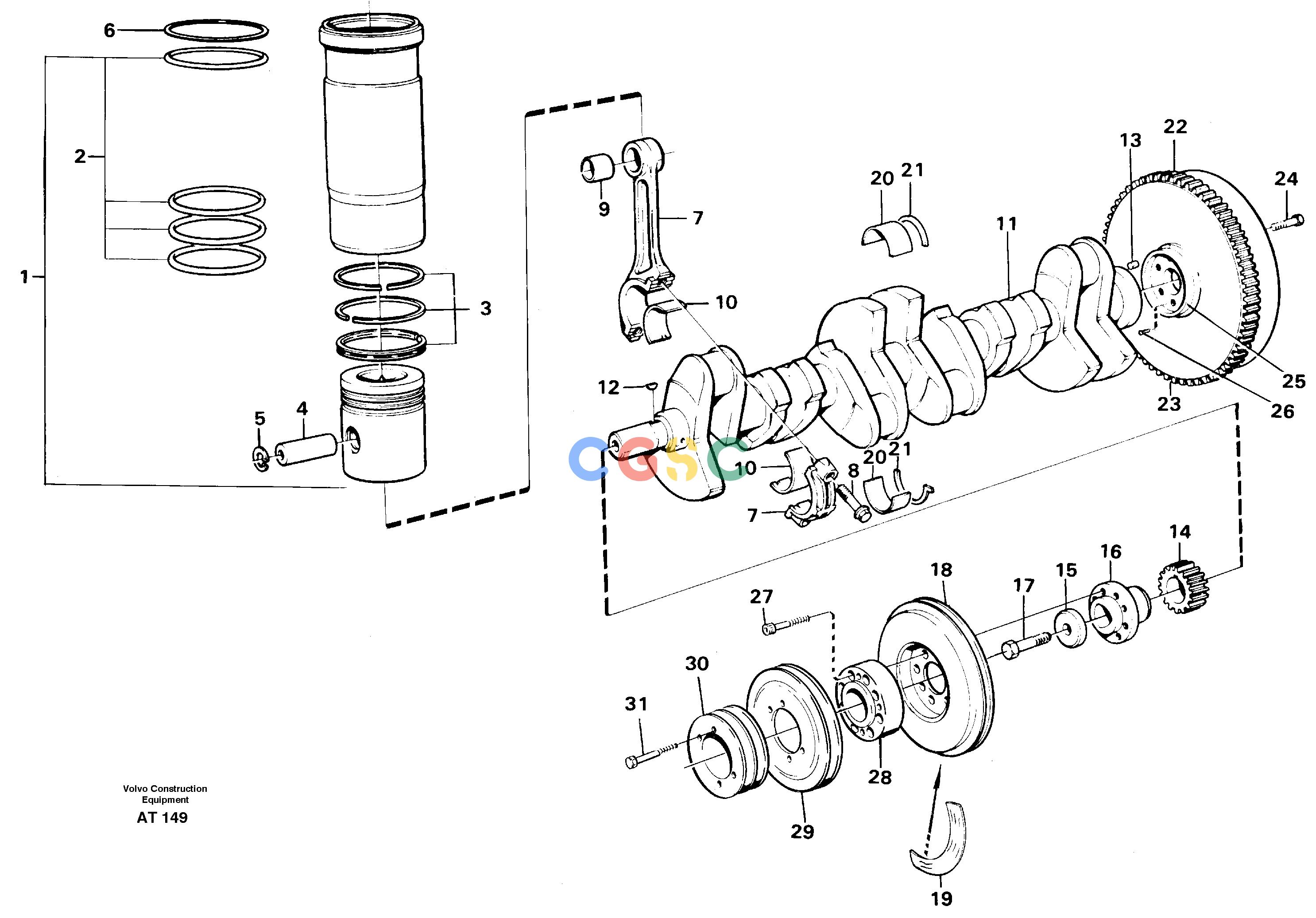 沃尔沃零件查询L90C Crankshaft and related partsNone NoneNoneNoneAutodata Volvo online