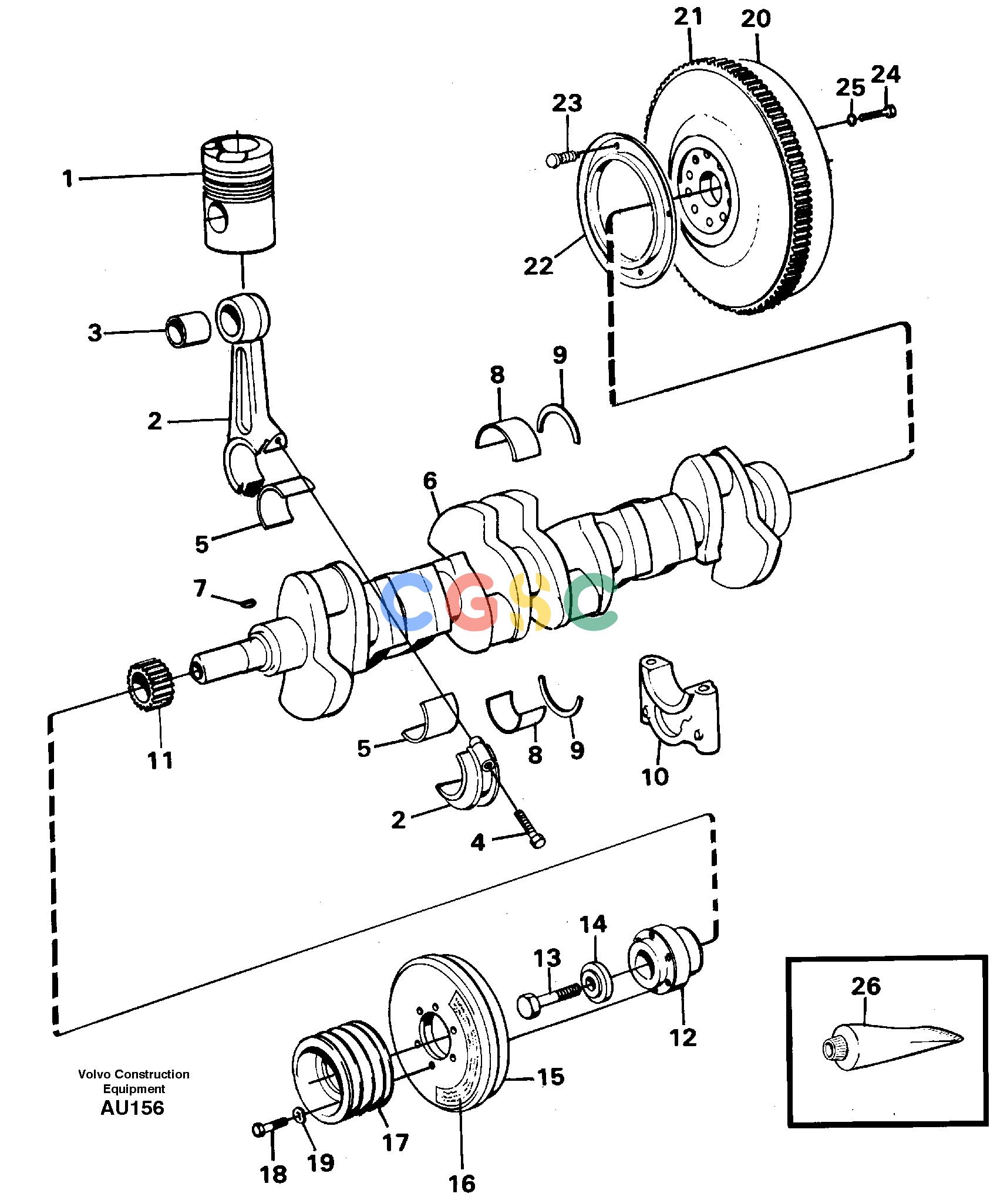 沃尔沃零件查询L150C Crankshaft and related partsS/N 2768-SWE, 60701-USA NoneNoneNoneAutodata Volvo online