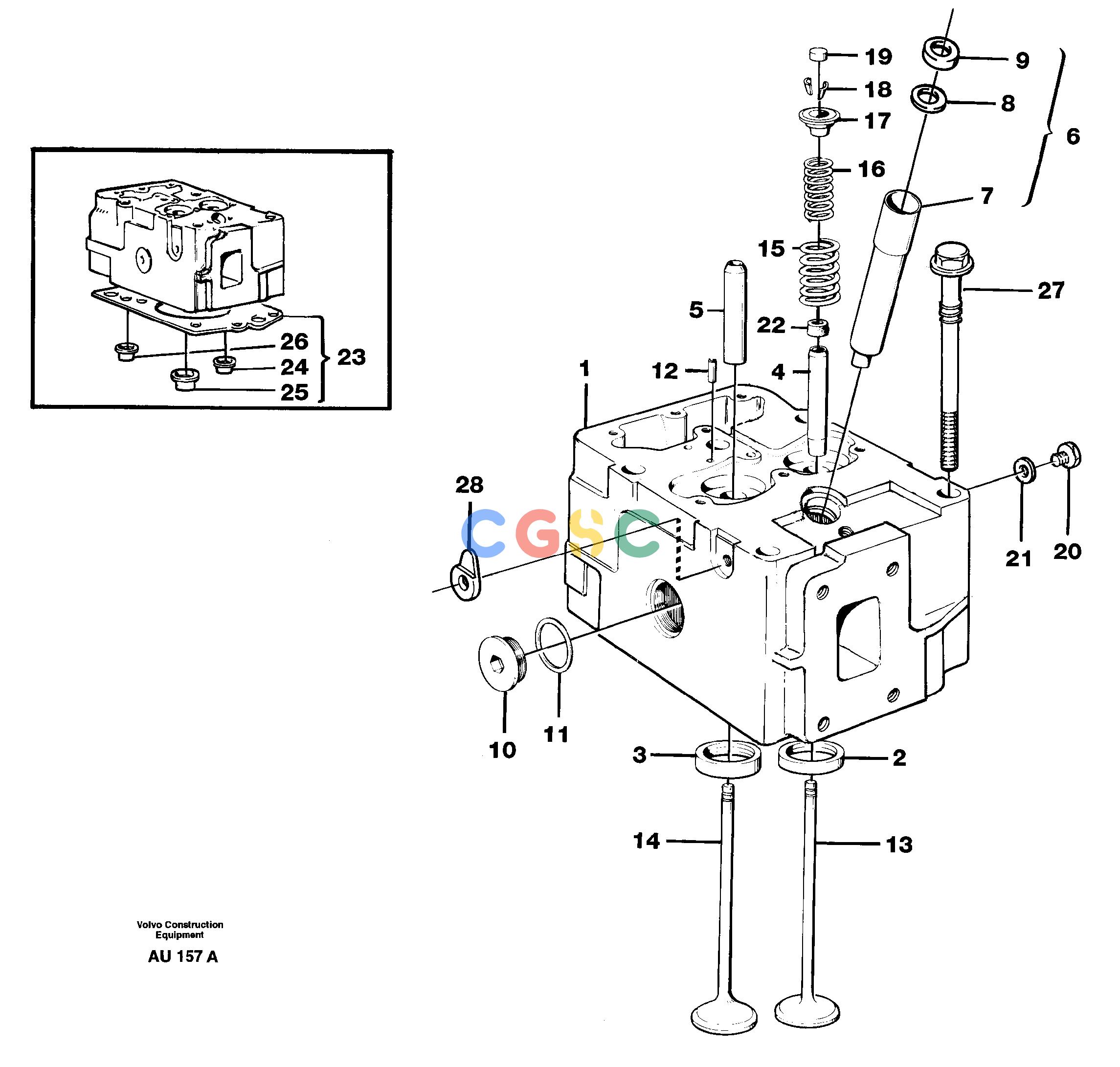 沃尔沃零件查询L150C Cylinder headS/N 2768-SWE, 60701-USA NoneNoneNoneAutodata Volvo online