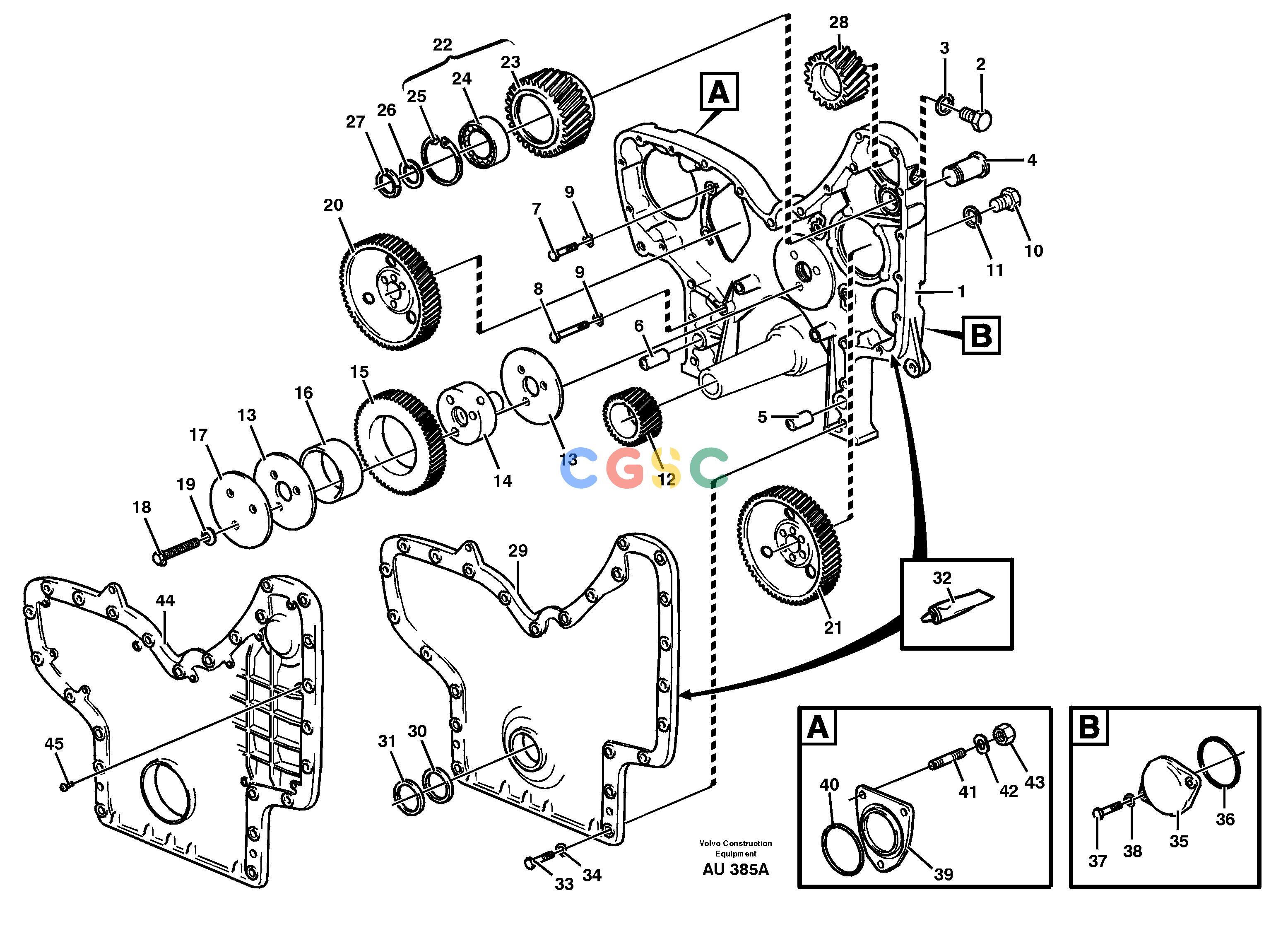 沃尔沃零件查询L150C Timing gear casing and gears.S/N 2768-SWE, 60701-USA8188141-8188144NoneNoneNoneAutodata Volvo online