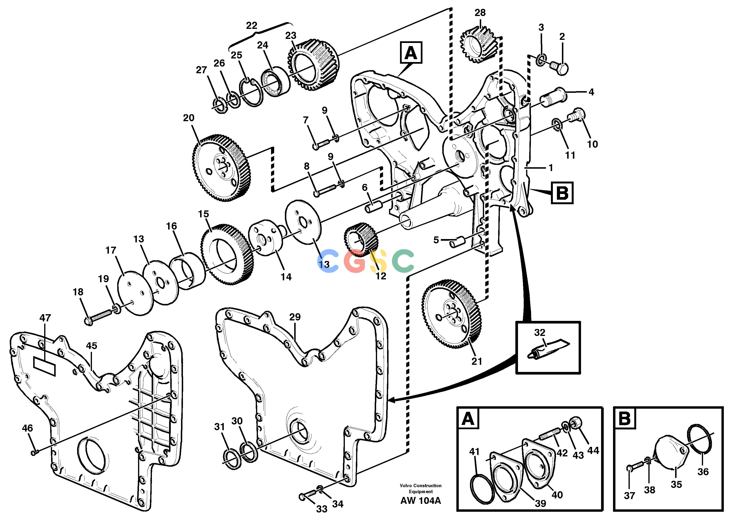 沃尔沃零件查询L180C Timing gear casing and gearsS/N 2533-SWE, 60465-USA499167-8188162NoneNoneNoneAutodata Volvo online