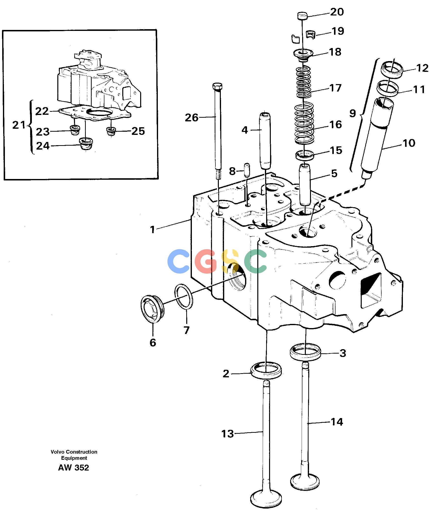 沃尔沃零件查询L180C Cylinder headS/N 2533-SWE, 60465-USA NoneNoneNoneAutodata Volvo online