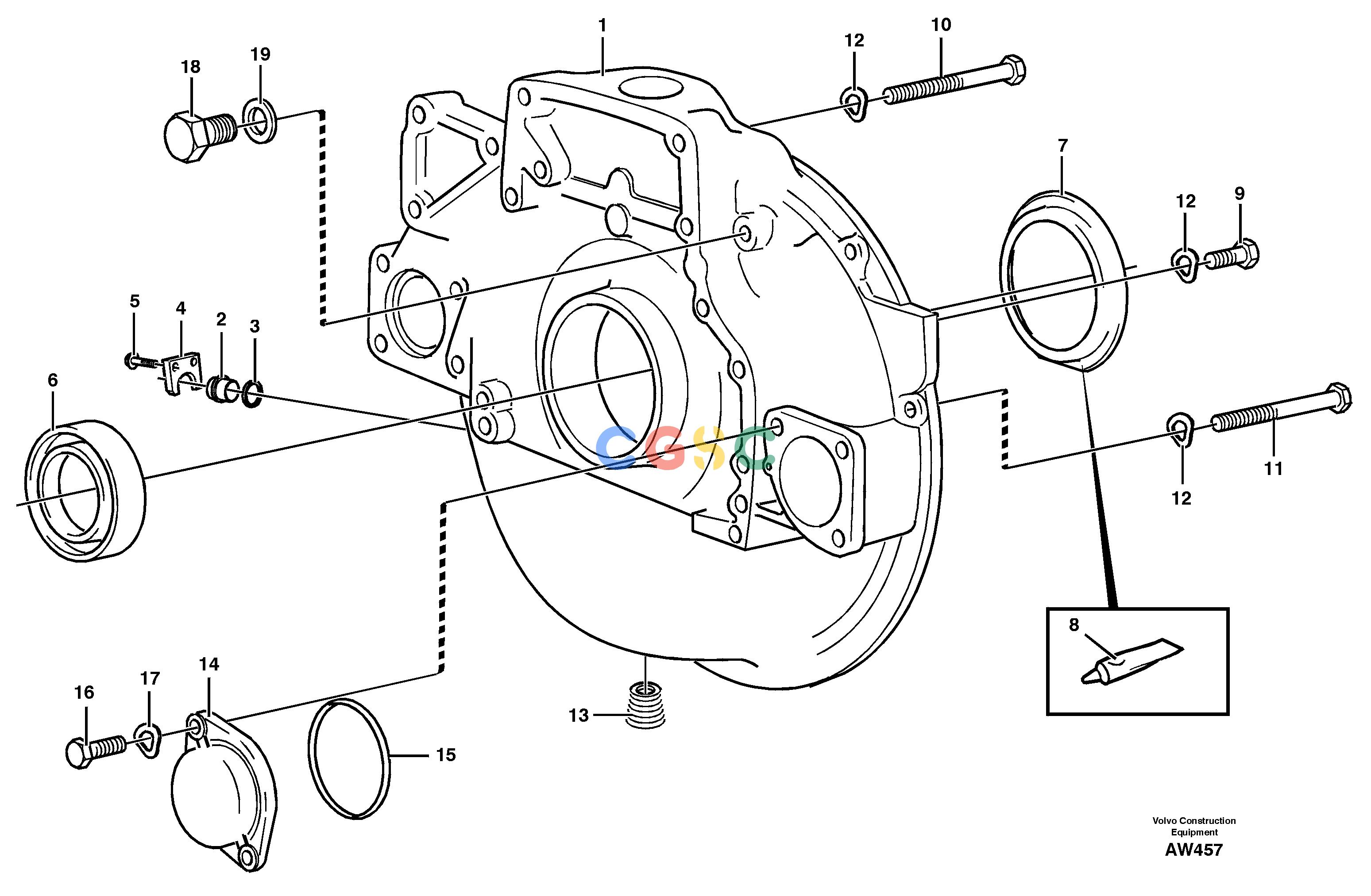 沃尔沃零件查询L180C Flywheel housingS/N 2533-SWE, 60465-USA NoneNoneNoneAutodata Volvo online