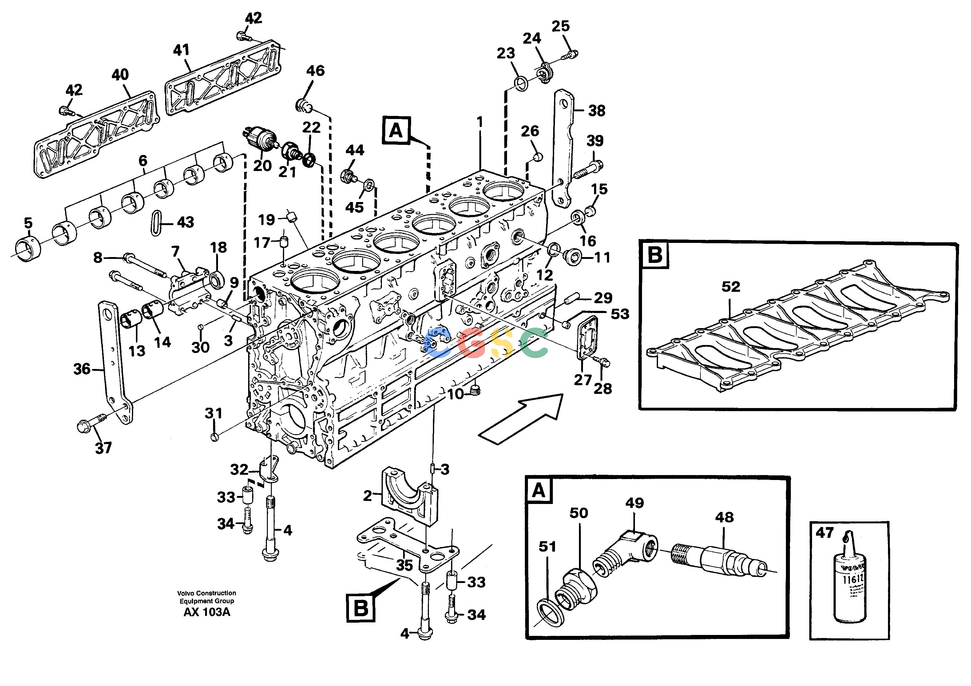 沃尔沃零件查询L330C Cylinder blockSER NO 60188- NoneNoneNoneAutodata Volvo online