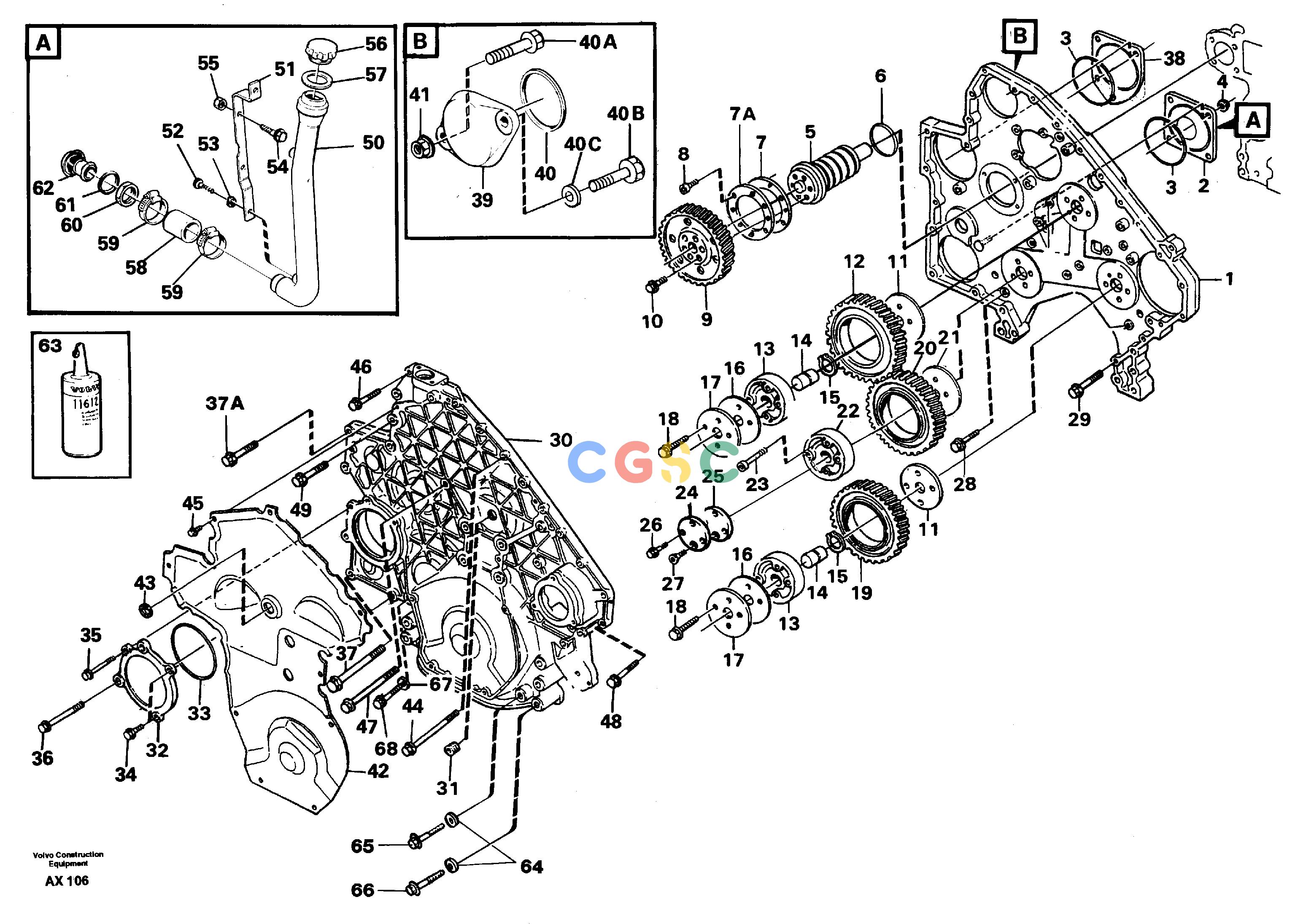 沃尔沃零件查询L330C Timing gear casing and gearsSER NO 60188-1556660-NoneNoneNoneNoneAutodata Volvo online