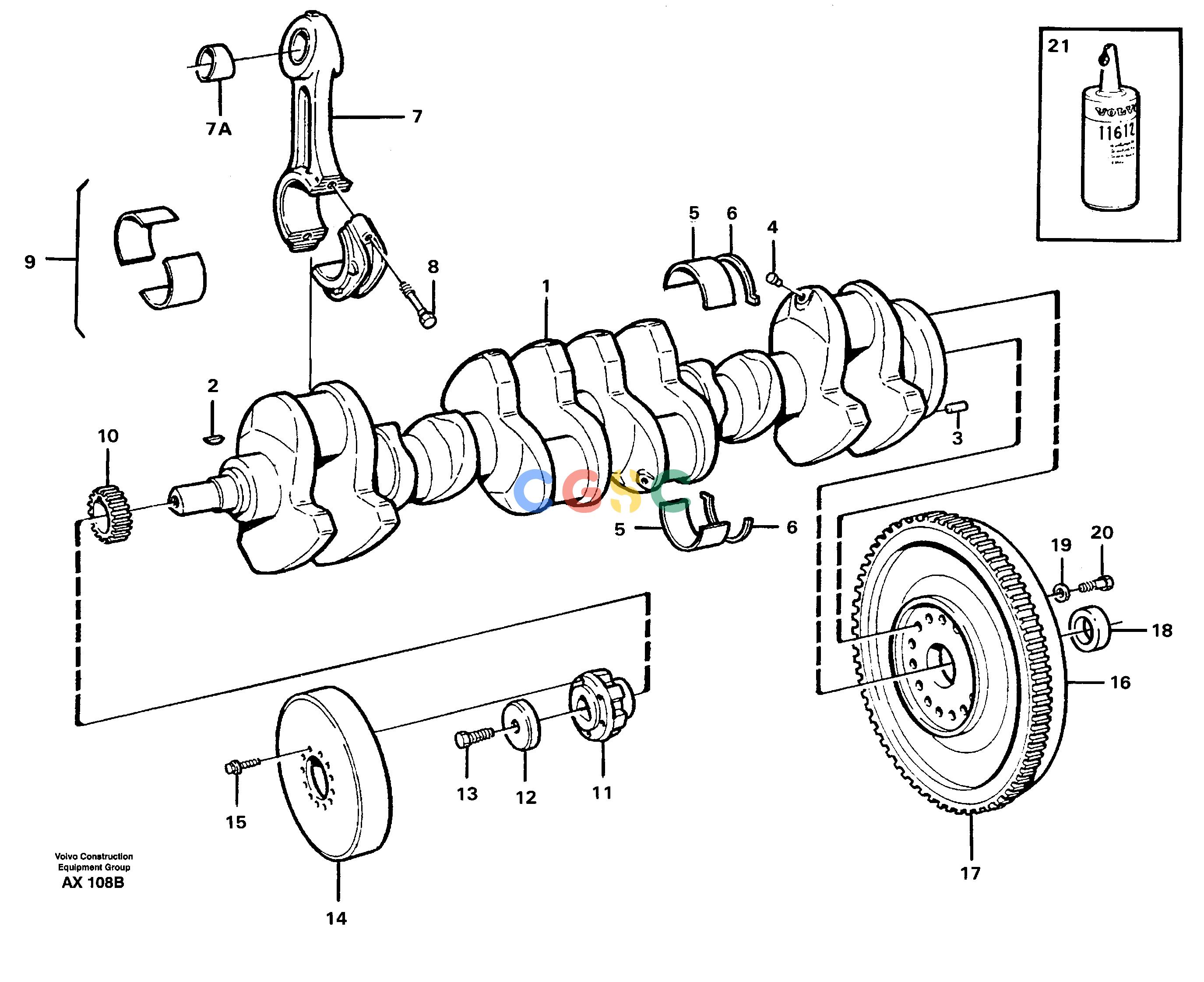 沃尔沃零件查询L330C Crankshaft and related partsSER NO 60188- NoneNoneNoneAutodata Volvo online