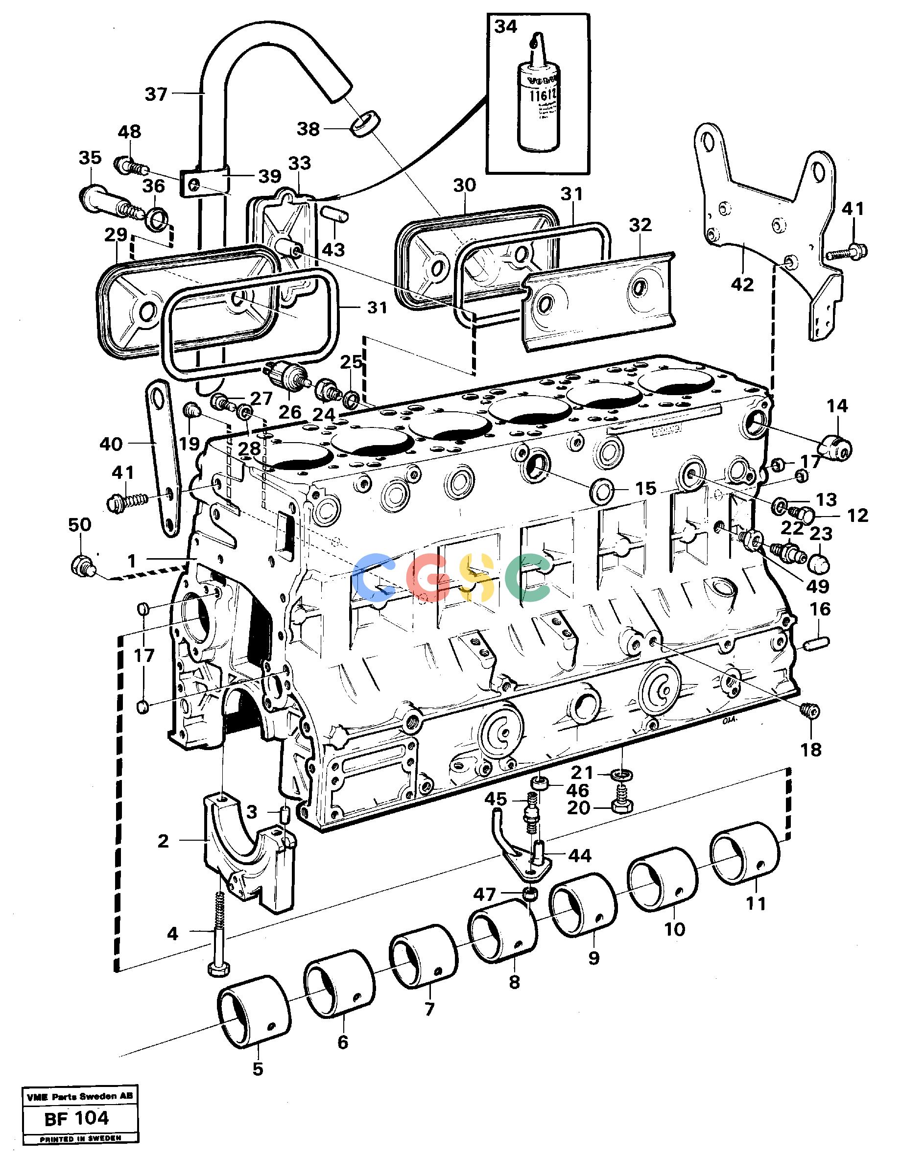 沃尔沃零件查询A25B Cylinder blockA25B477910-477990NoneNoneNoneAutodata Volvo online