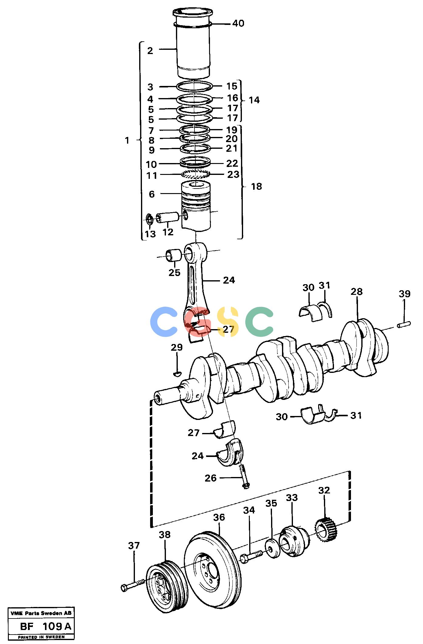 沃尔沃零件查询A25B Crankshaft and related partsA25B NoneNoneNoneAutodata Volvo online