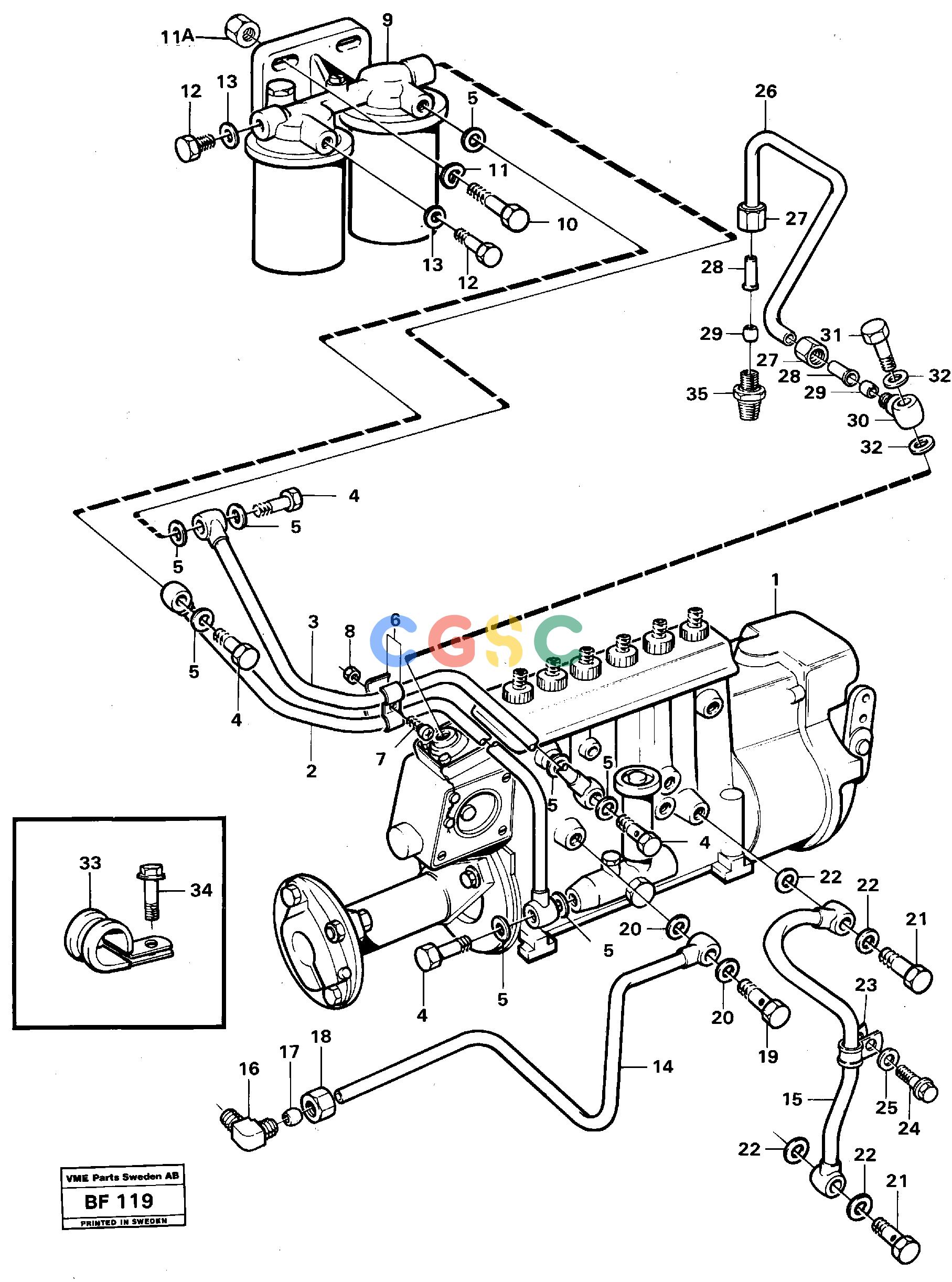 沃尔沃零件查询A25B Fuel pipes,fuelinjec.pumpfuel filterA25B NoneNoneNoneAutodata Volvo online