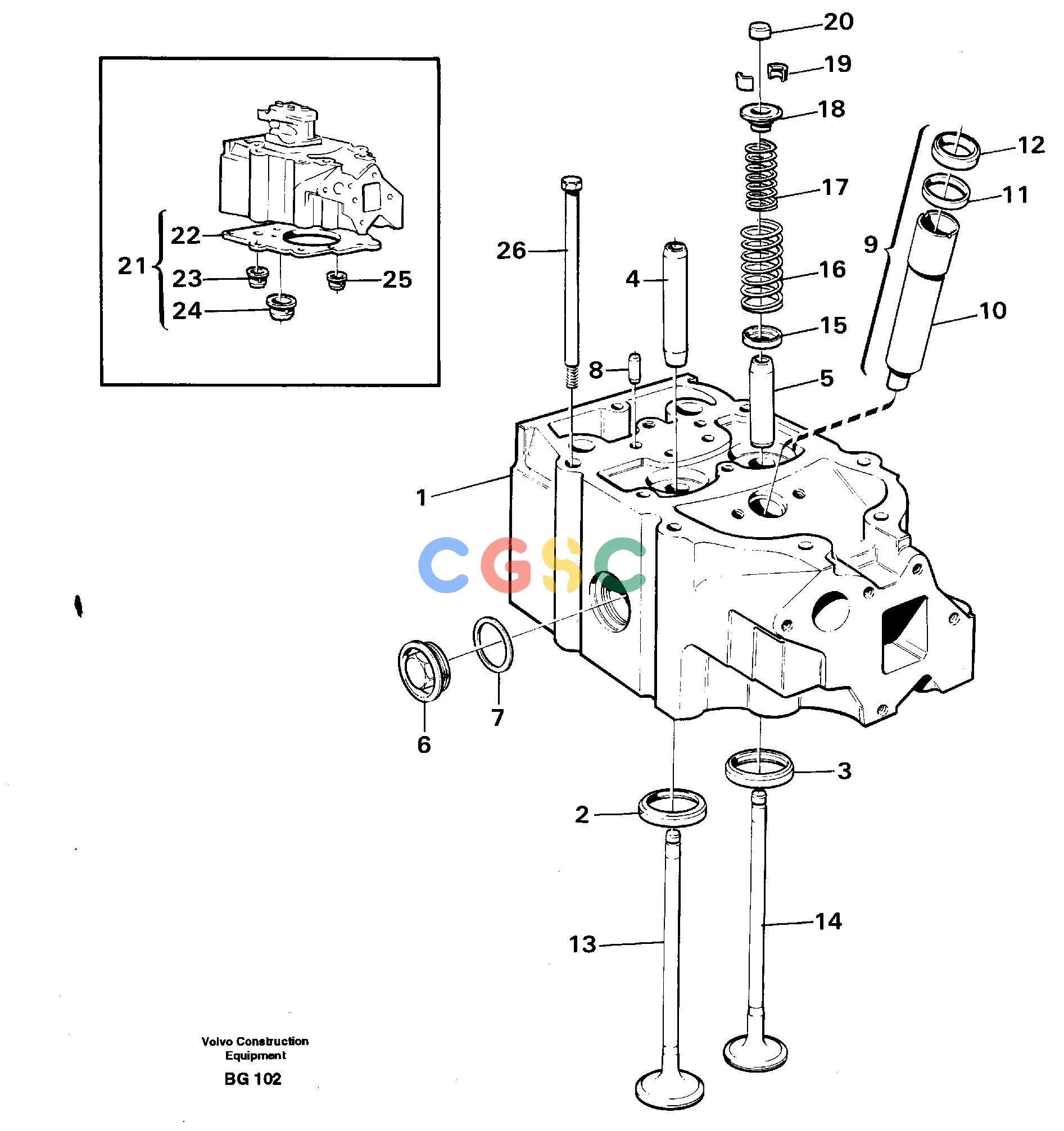 沃尔沃零件查询A40 VOLVO BM Cylinder headVOLVO BM A40 SER NO - 1151/- 60026 NoneNoneNoneAutodata Volvo online