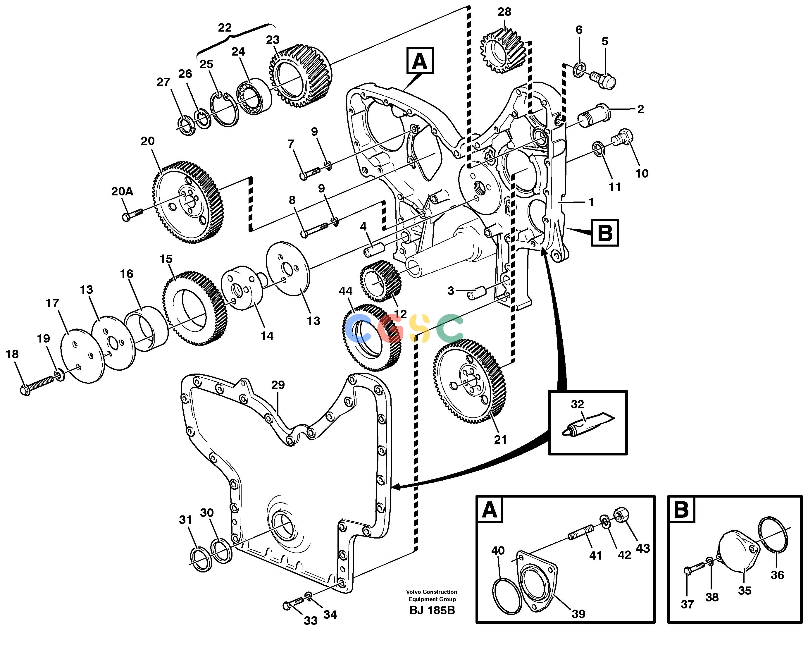 沃尔沃零件查询A30C VOLVO BM Timing gear casing and gearsVOLVO BM A30C SER NO - 2320/- 2275, USA NoneNoneNoneAutodata Volvo online