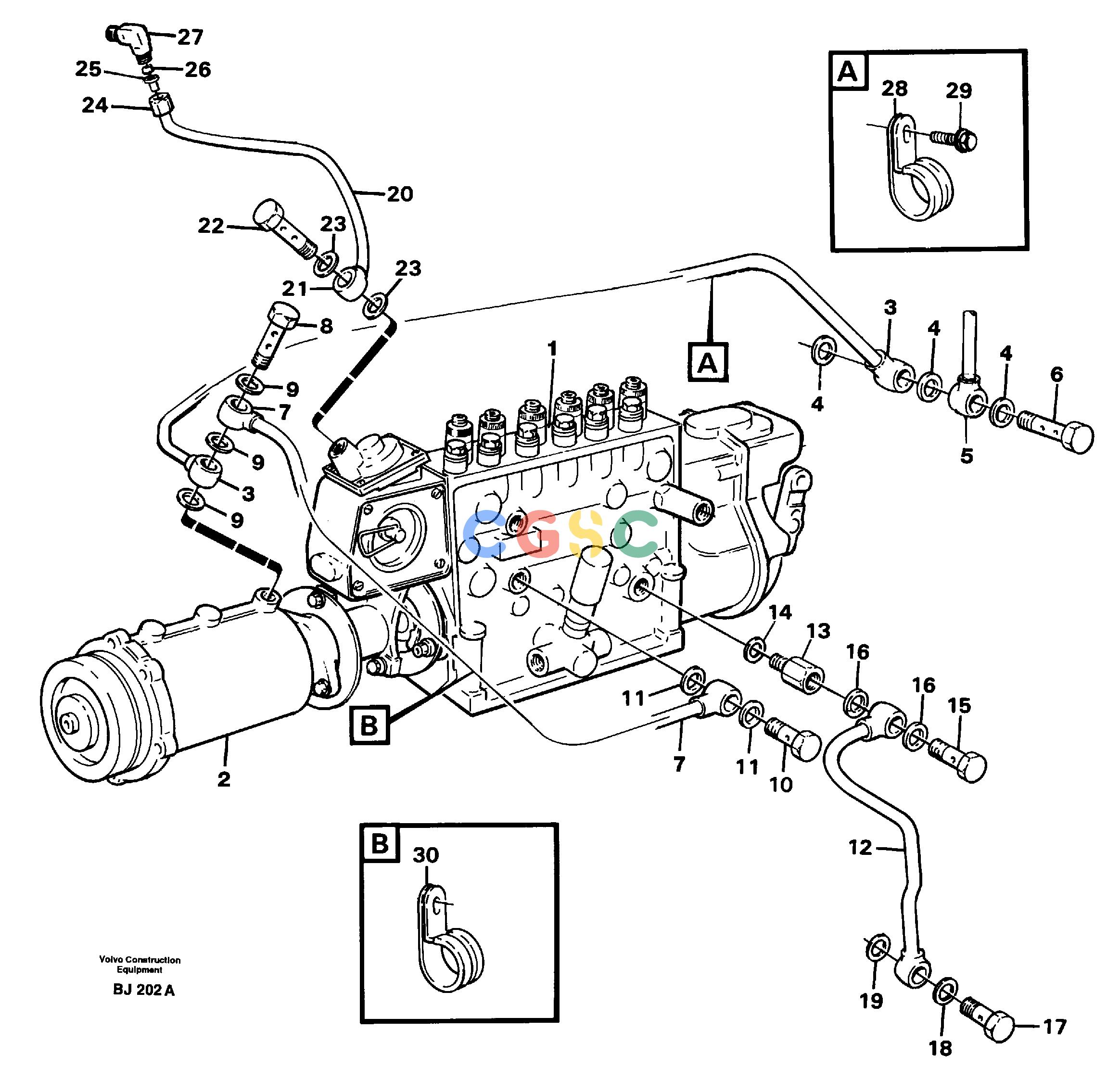 沃尔沃零件查询A30C VOLVO BM Injection pump, oil pipeVOLVO BM A30C SER NO - 2320/- 2275, USA NoneNoneNoneAutodata Volvo online