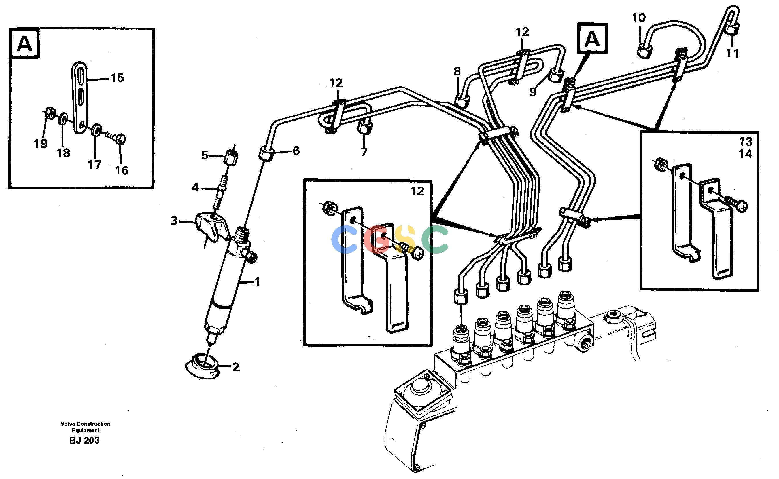 沃尔沃零件查询A30C VOLVO BM Delivery pipe - injectorVOLVO BM A30C SER NO - 2320/- 2275, USA NoneNoneNoneAutodata Volvo online